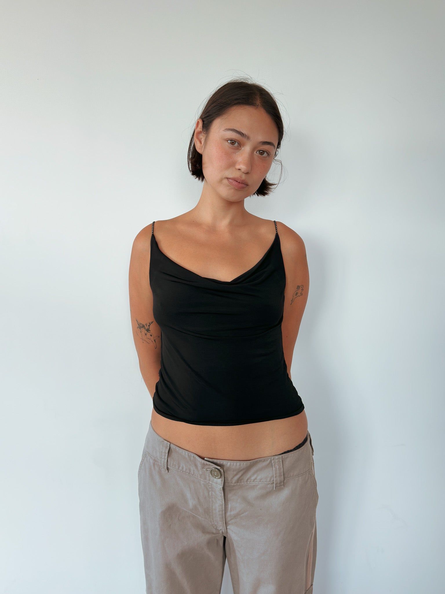 drape cowl neck cami — size S