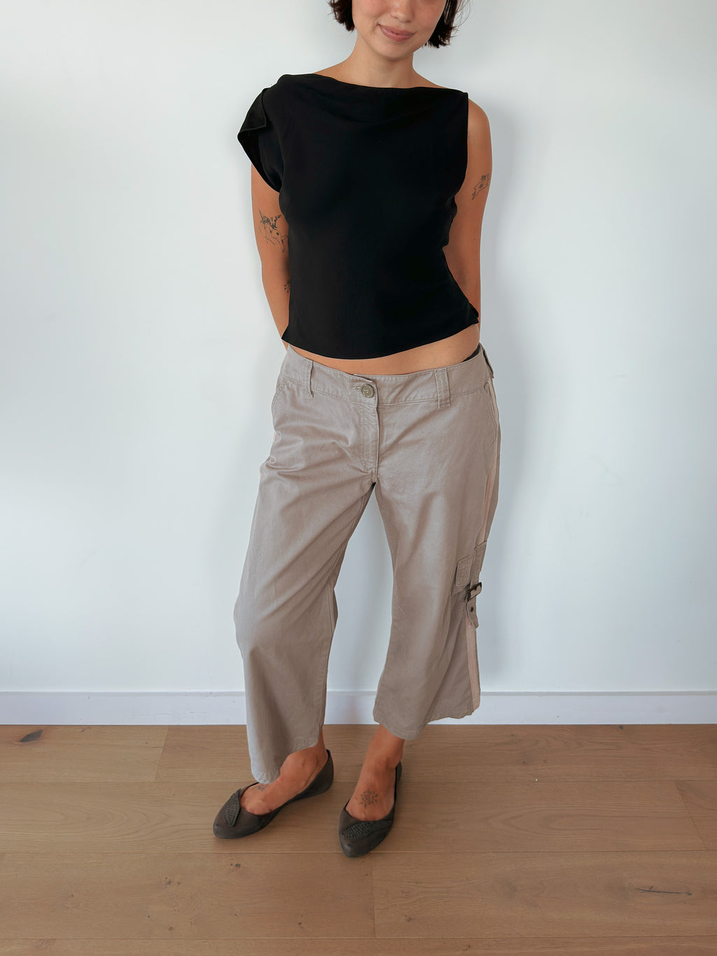 asymmetric drape top — size S