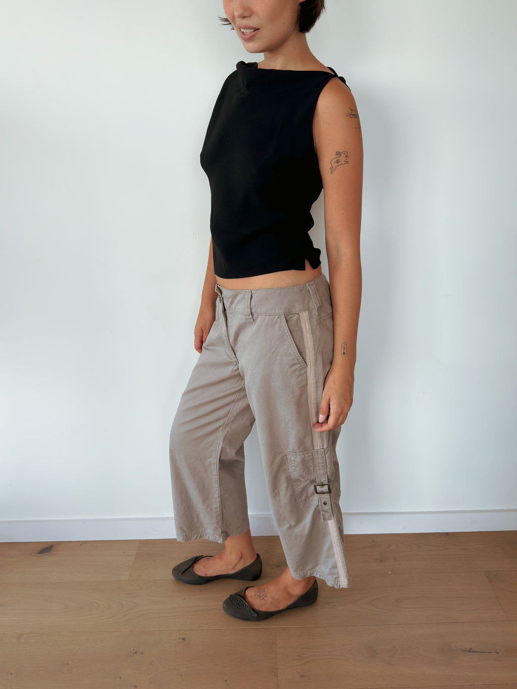 asymmetric drape top — size S