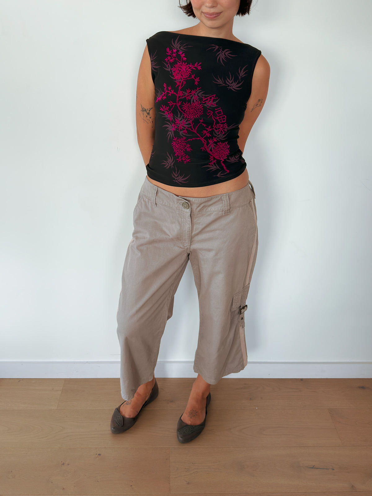floral tank top — size S