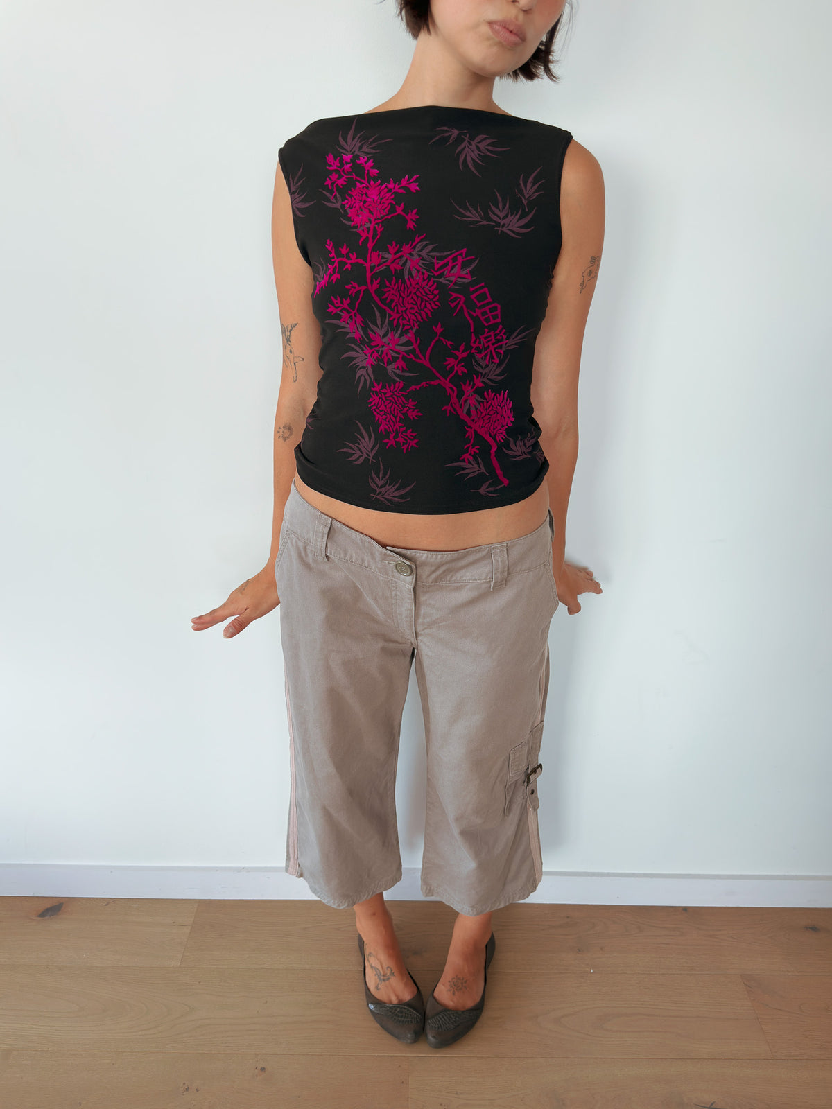 floral tank top — size S