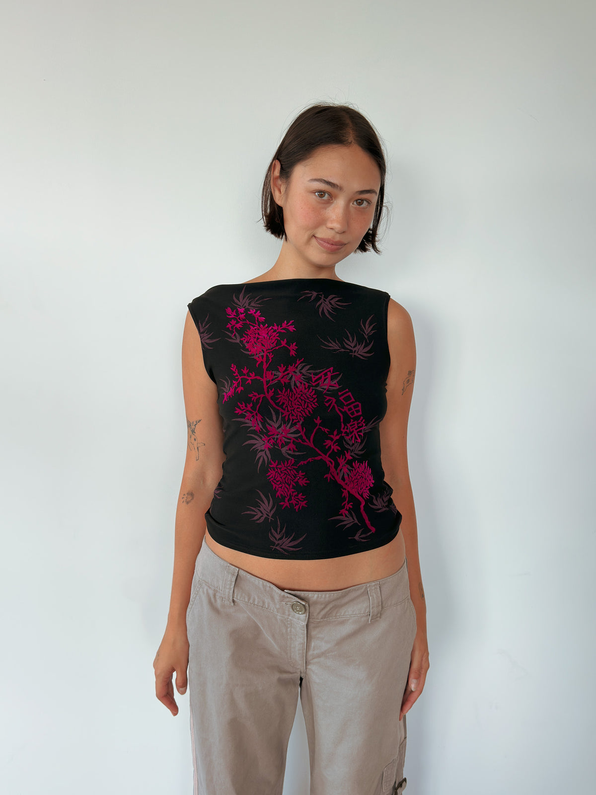 floral tank top — size S