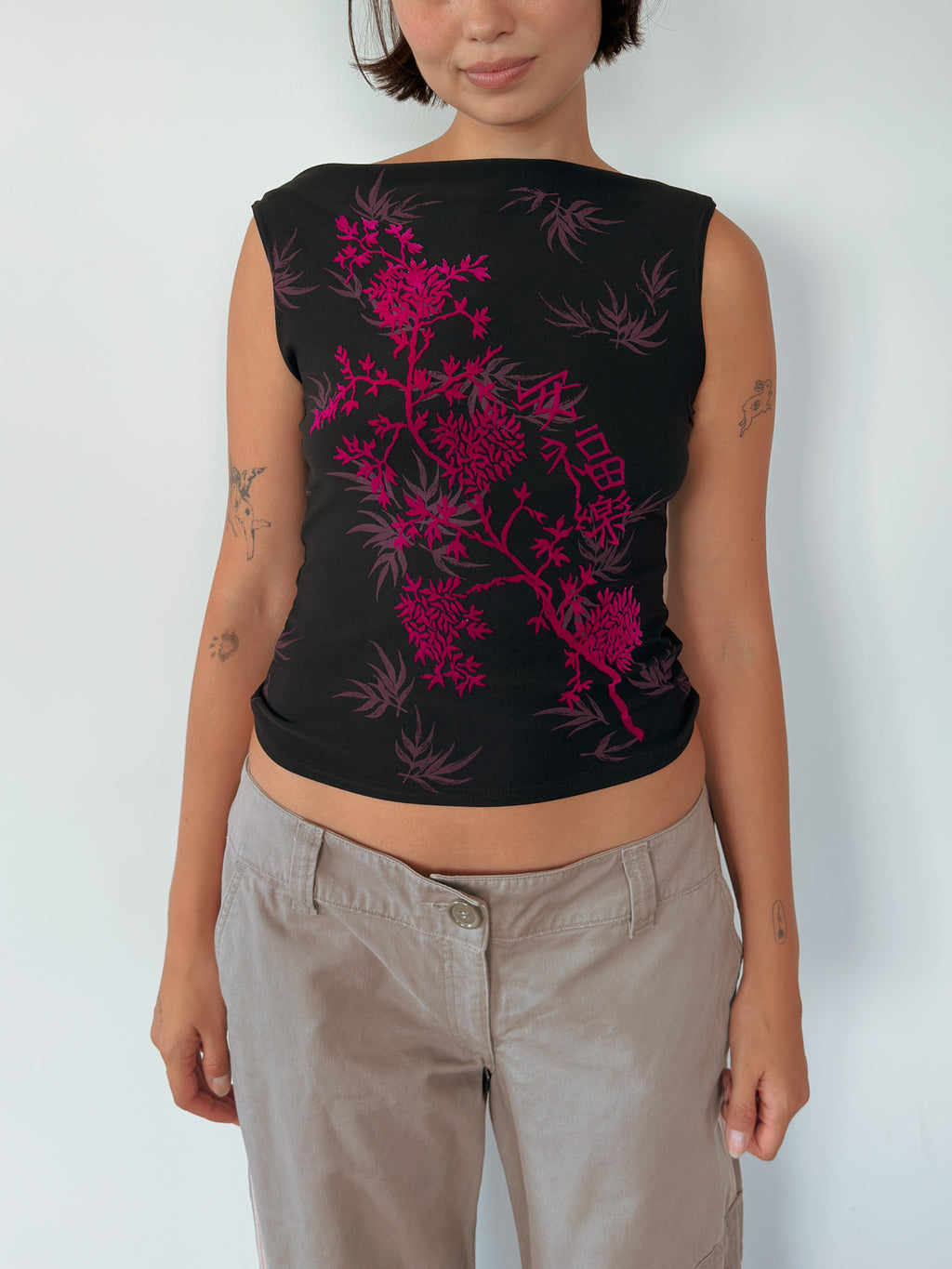 floral tank top — size S