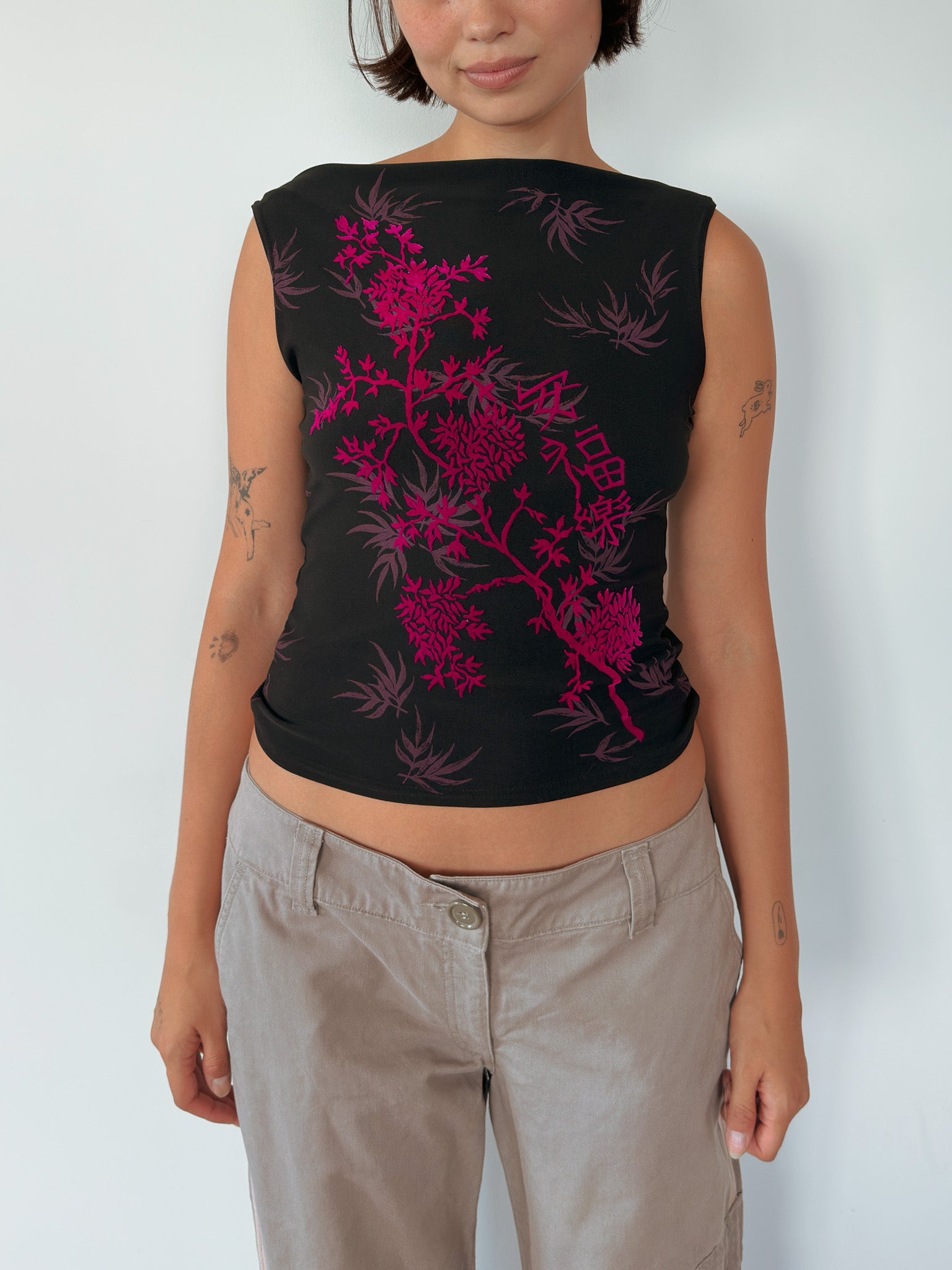 floral tank top — size S