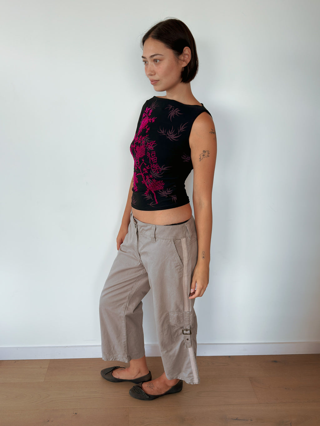 floral tank top — size S