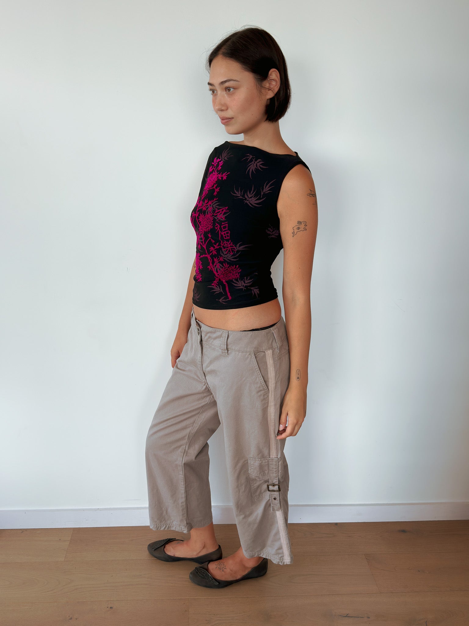 floral tank top — size S