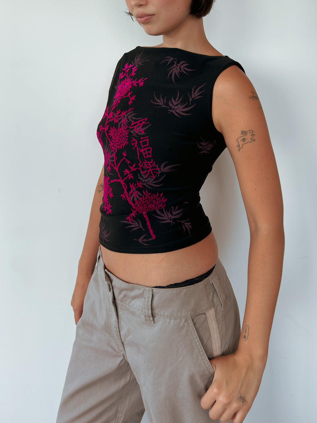floral tank top — size S