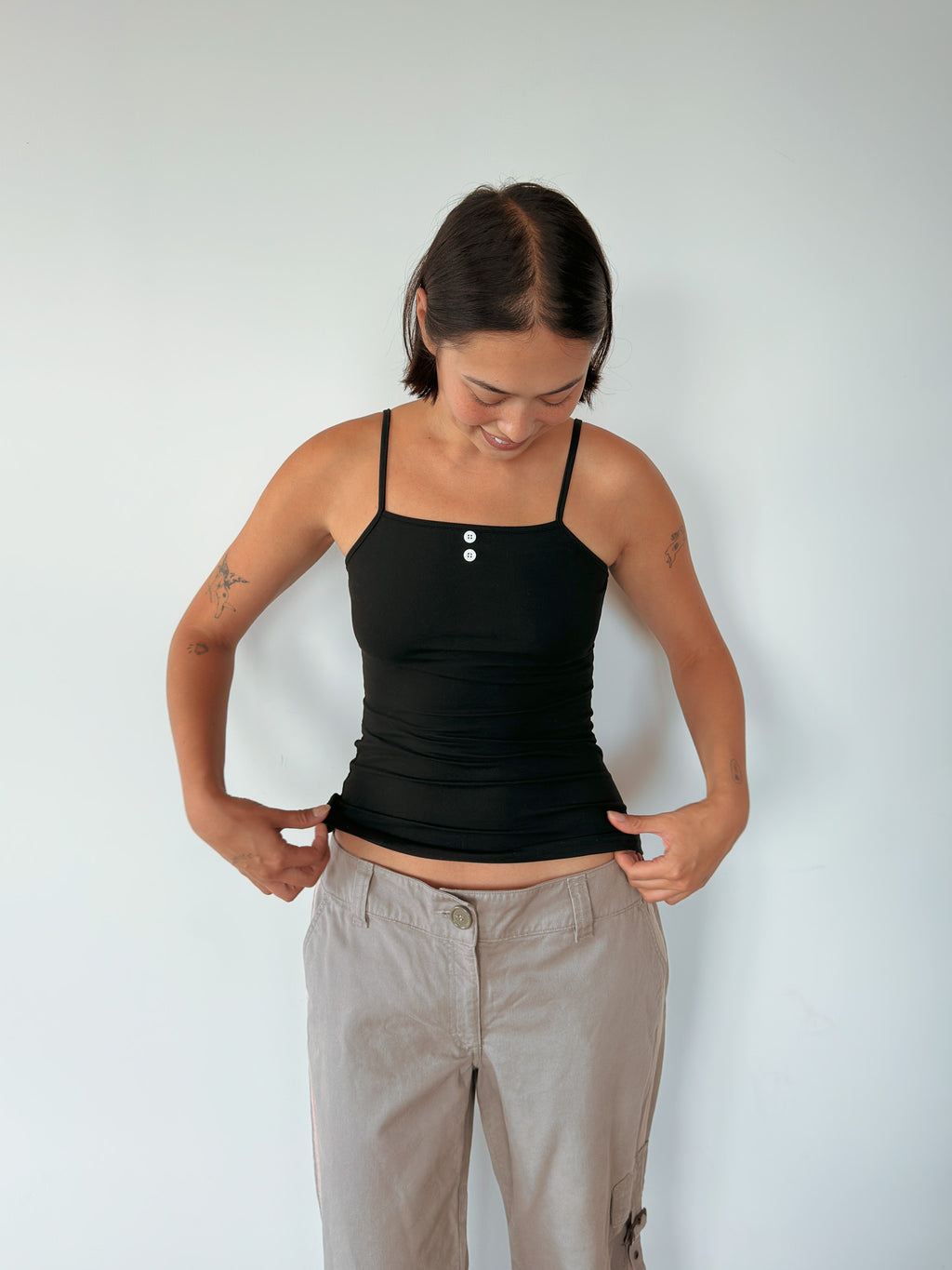 button cami top — size S
