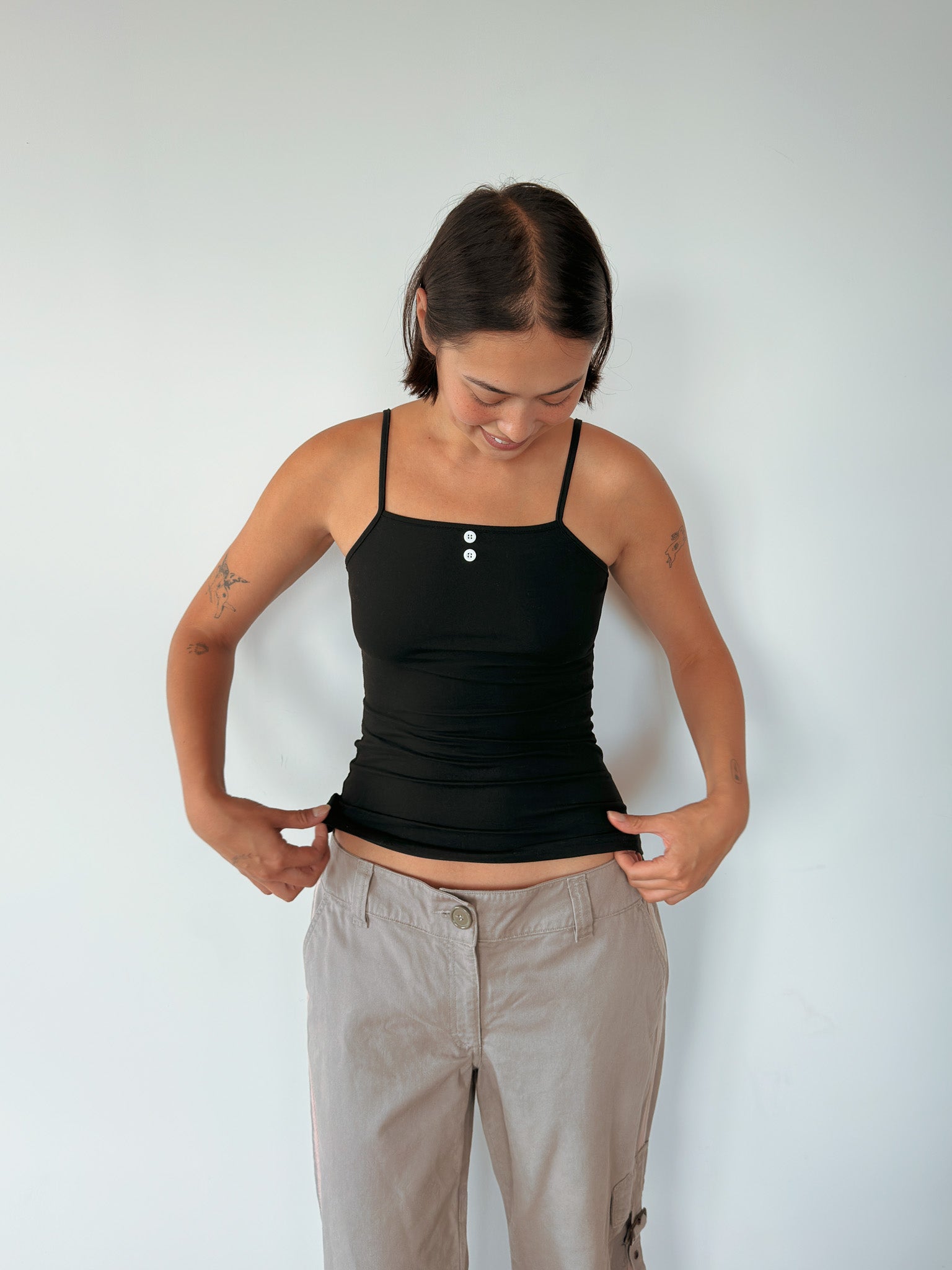 button cami top — size S