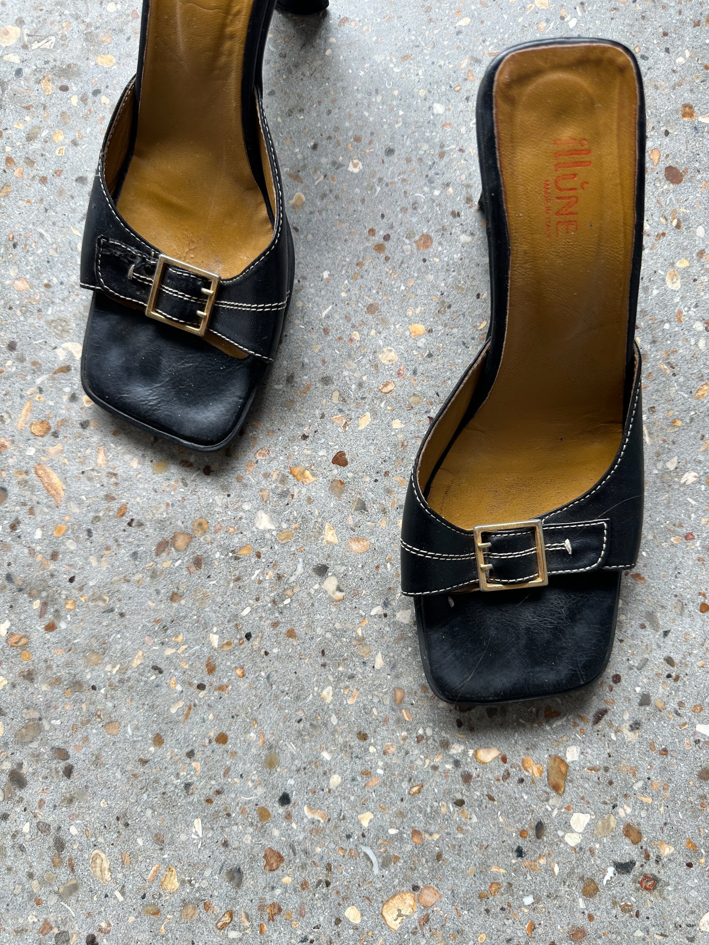Buckle Mules with Block Heel - UK Size 4 | EU 37