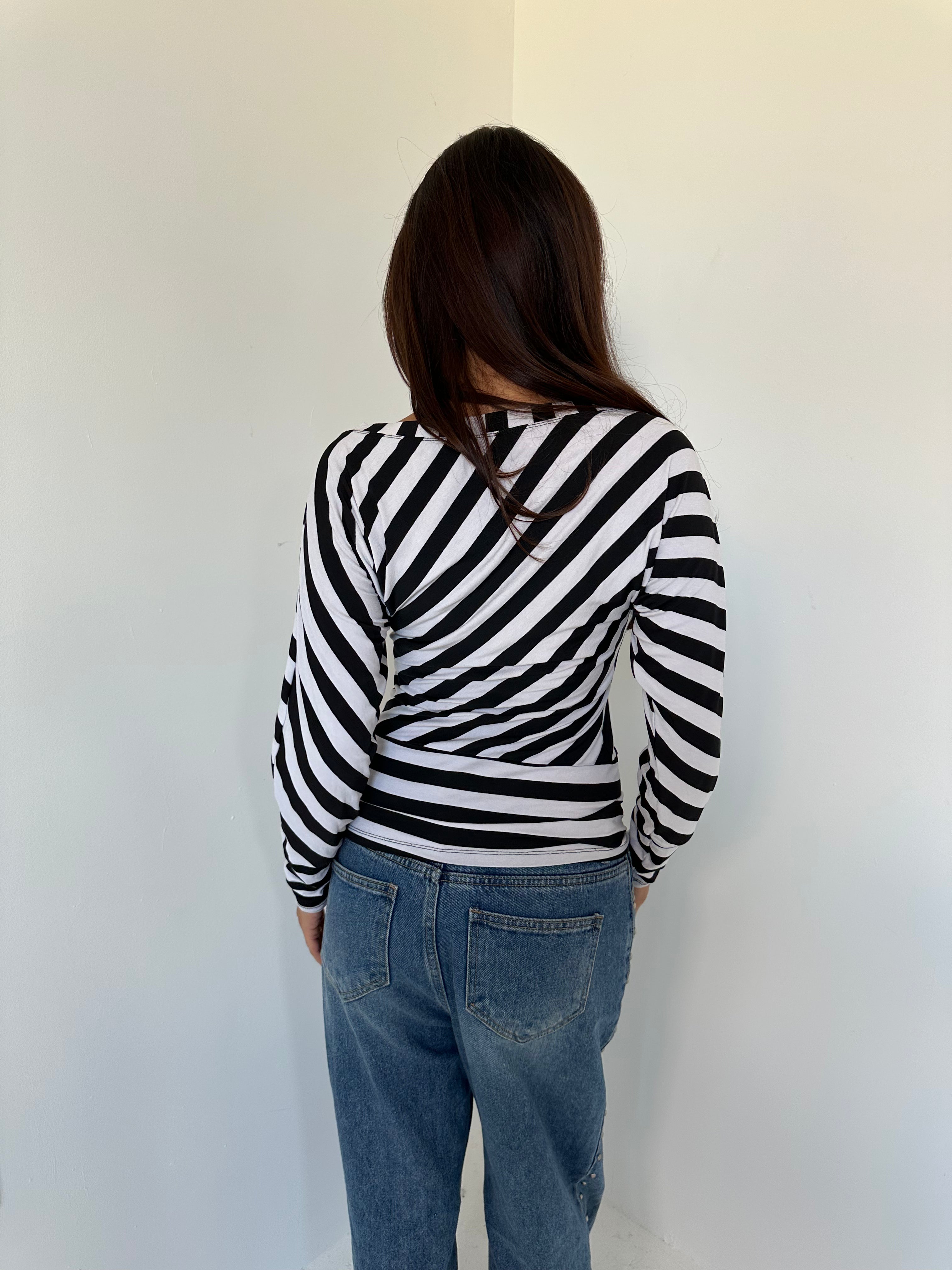 slouchy stripe top — size s