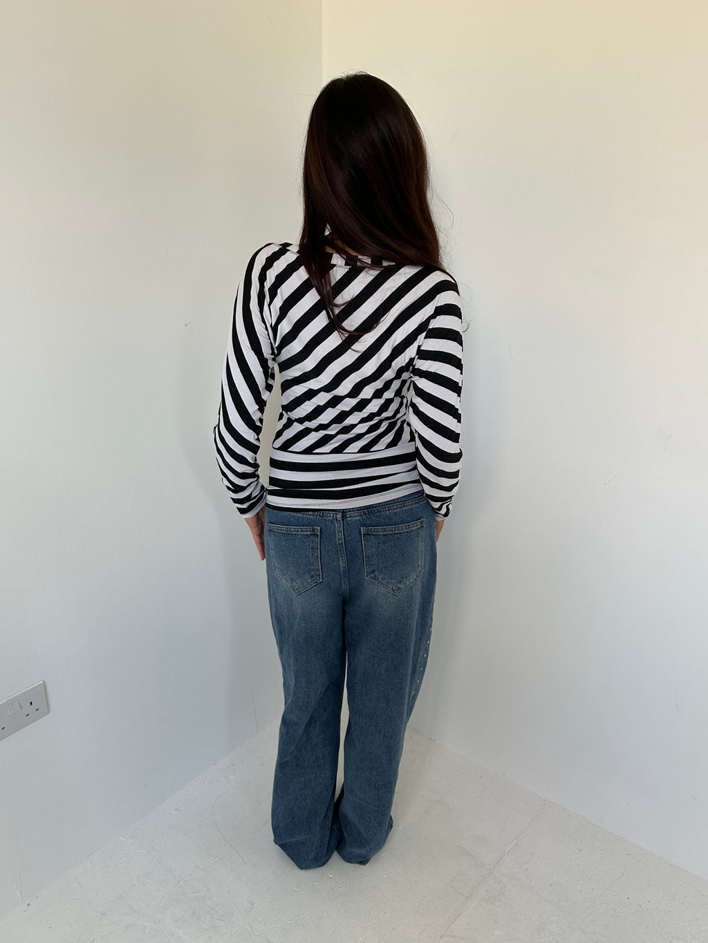 slouchy stripe top — size s