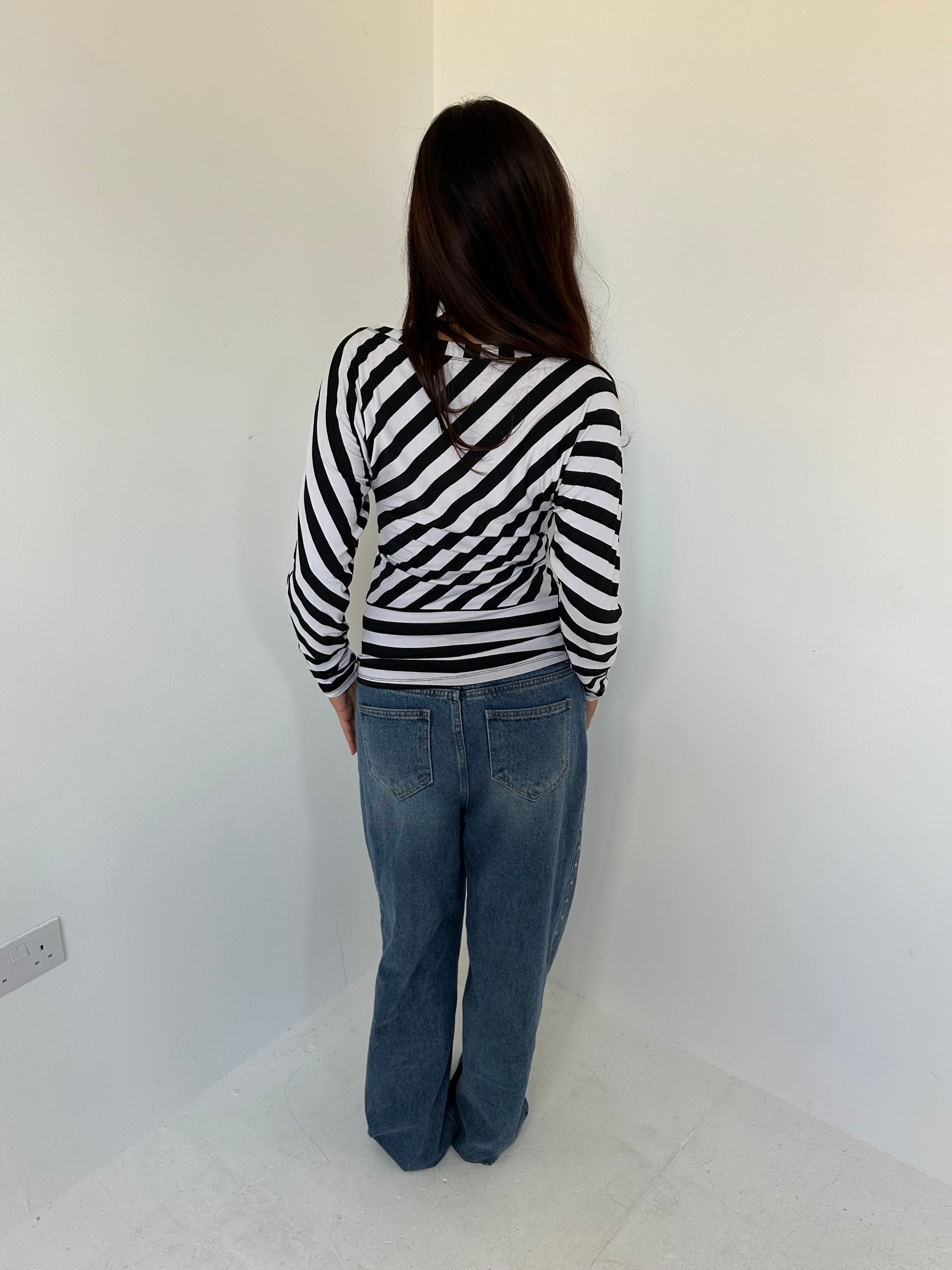slouchy stripe top — size s