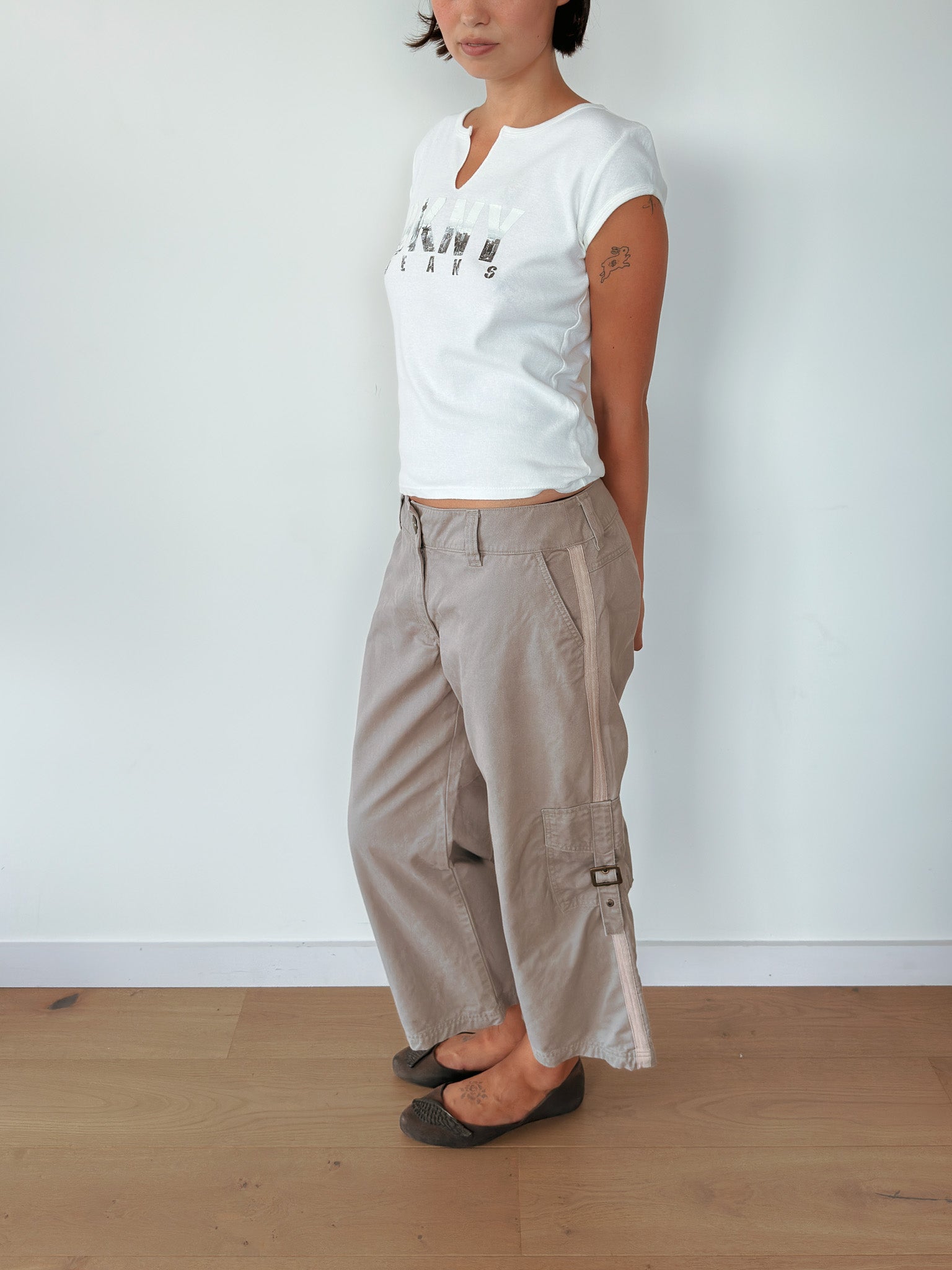 dkny baby tee — size L
