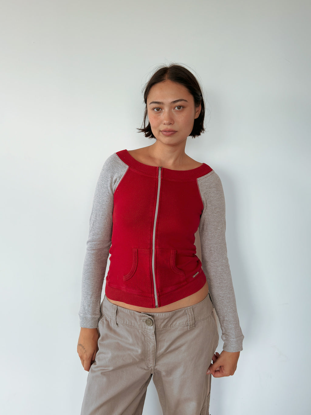 zip sporty top — size XS-S