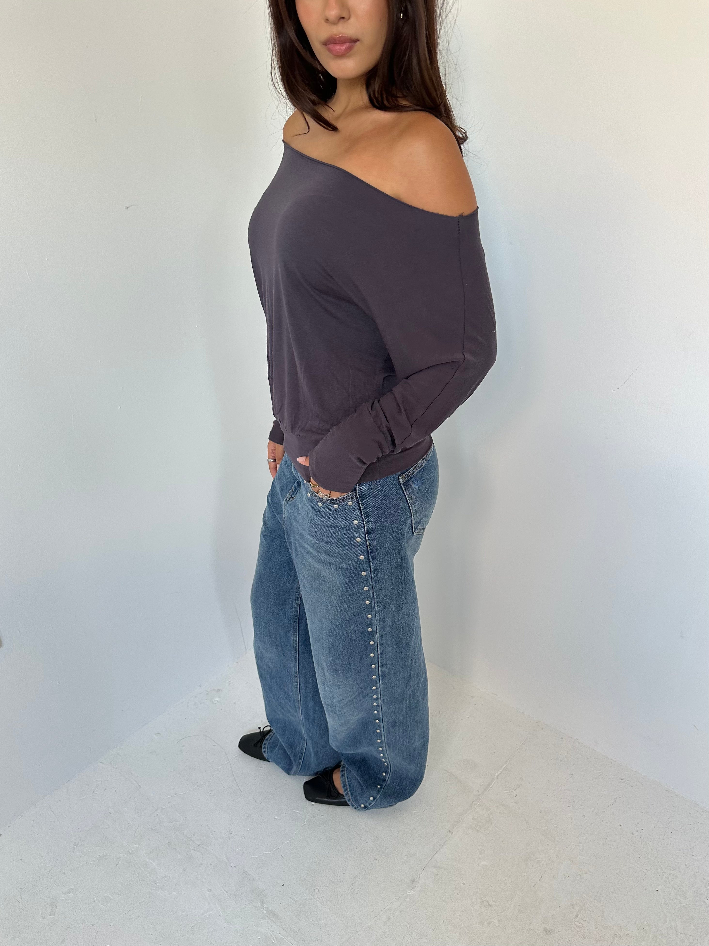 slouchy long sleeve top — size s/m