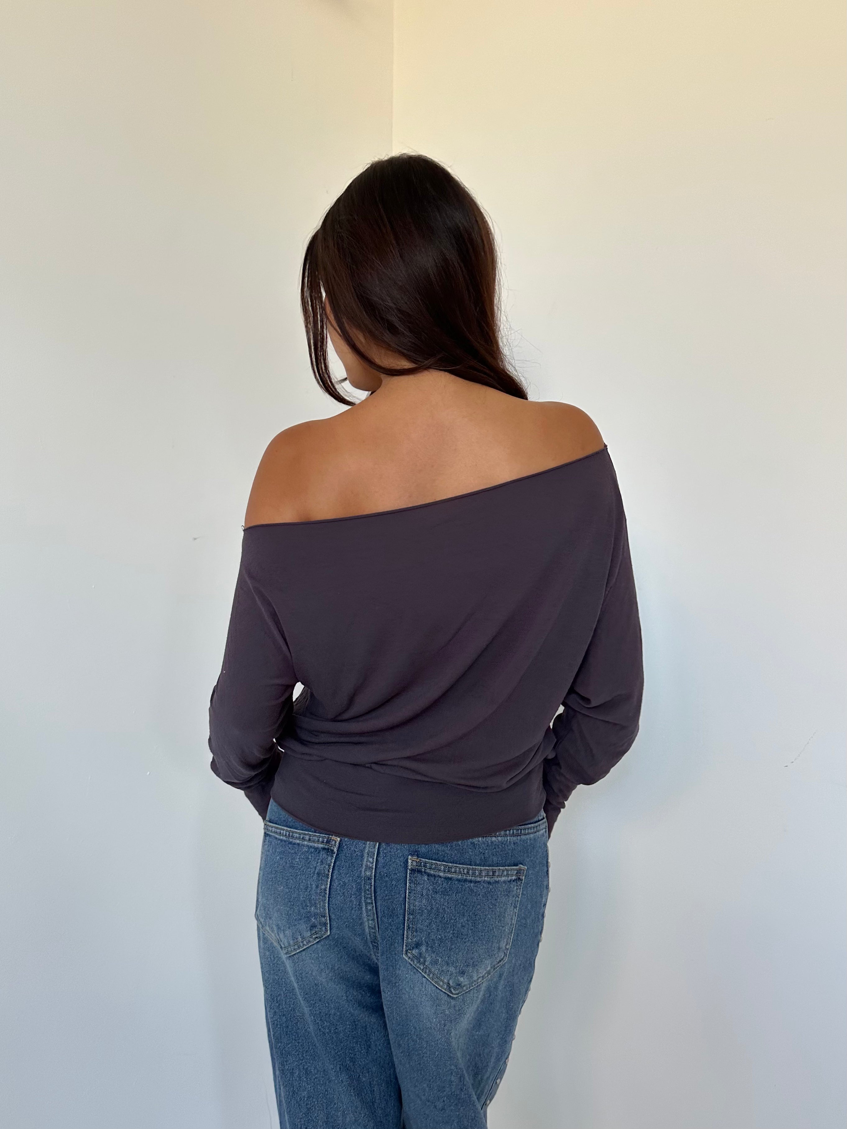 slouchy long sleeve top — size s/m