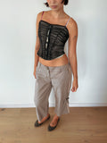 ruched mesh corset top — size XS
