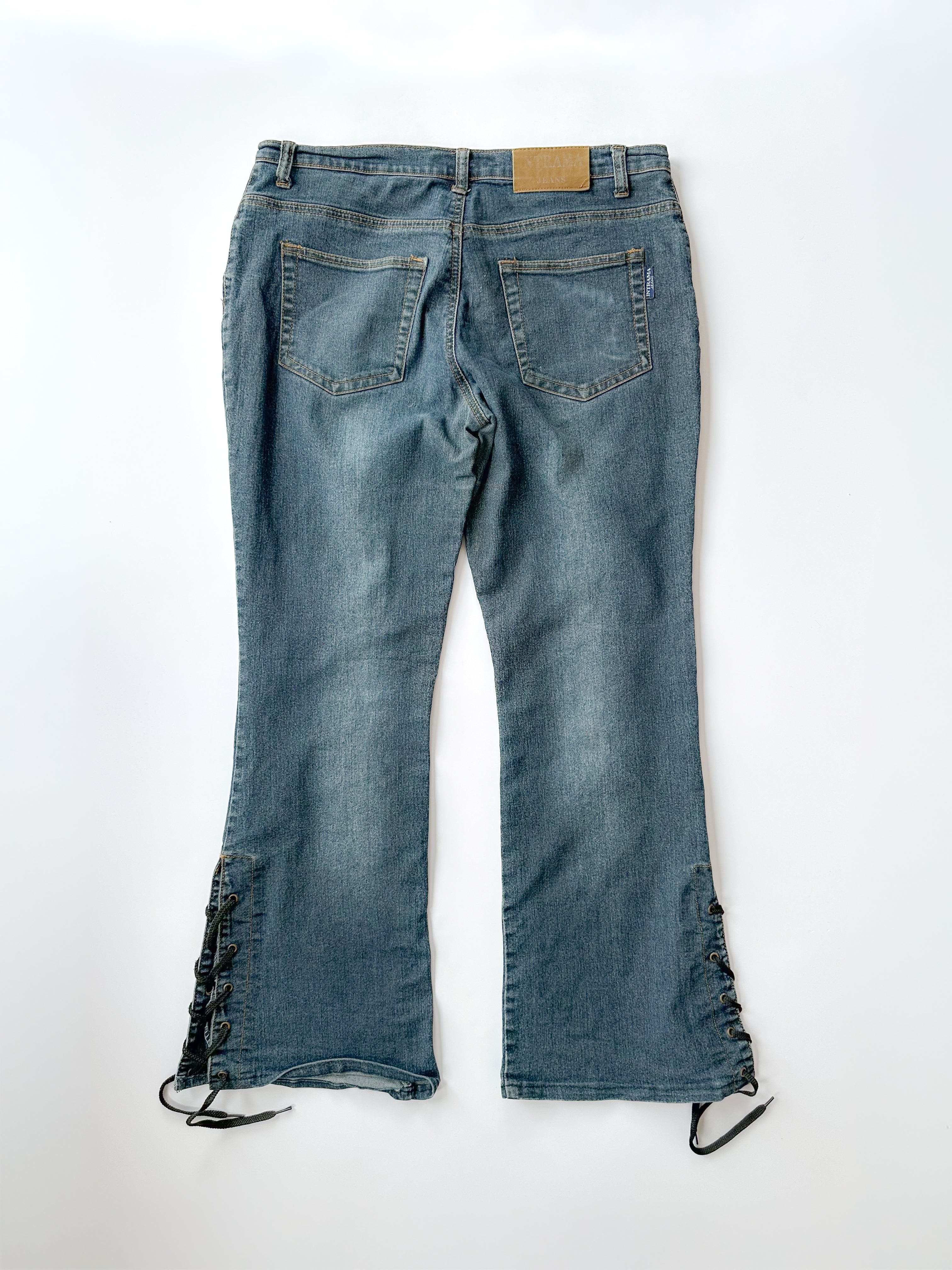 lace denim flares / size small