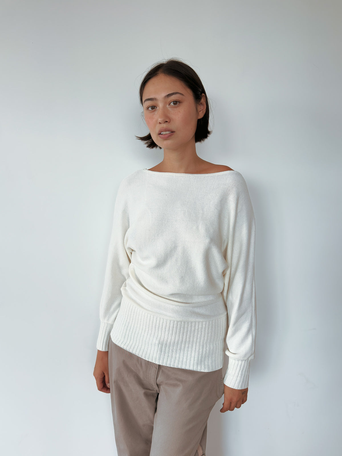 slouchy batwing knit jumper — size S