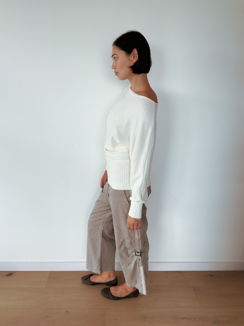 slouchy batwing knit jumper — size S