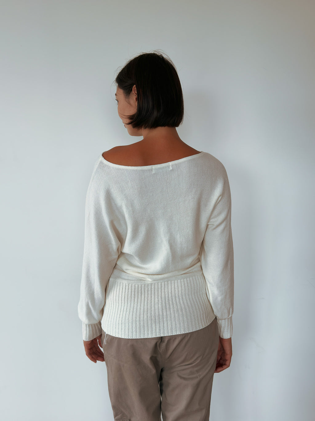 slouchy batwing knit jumper — size S