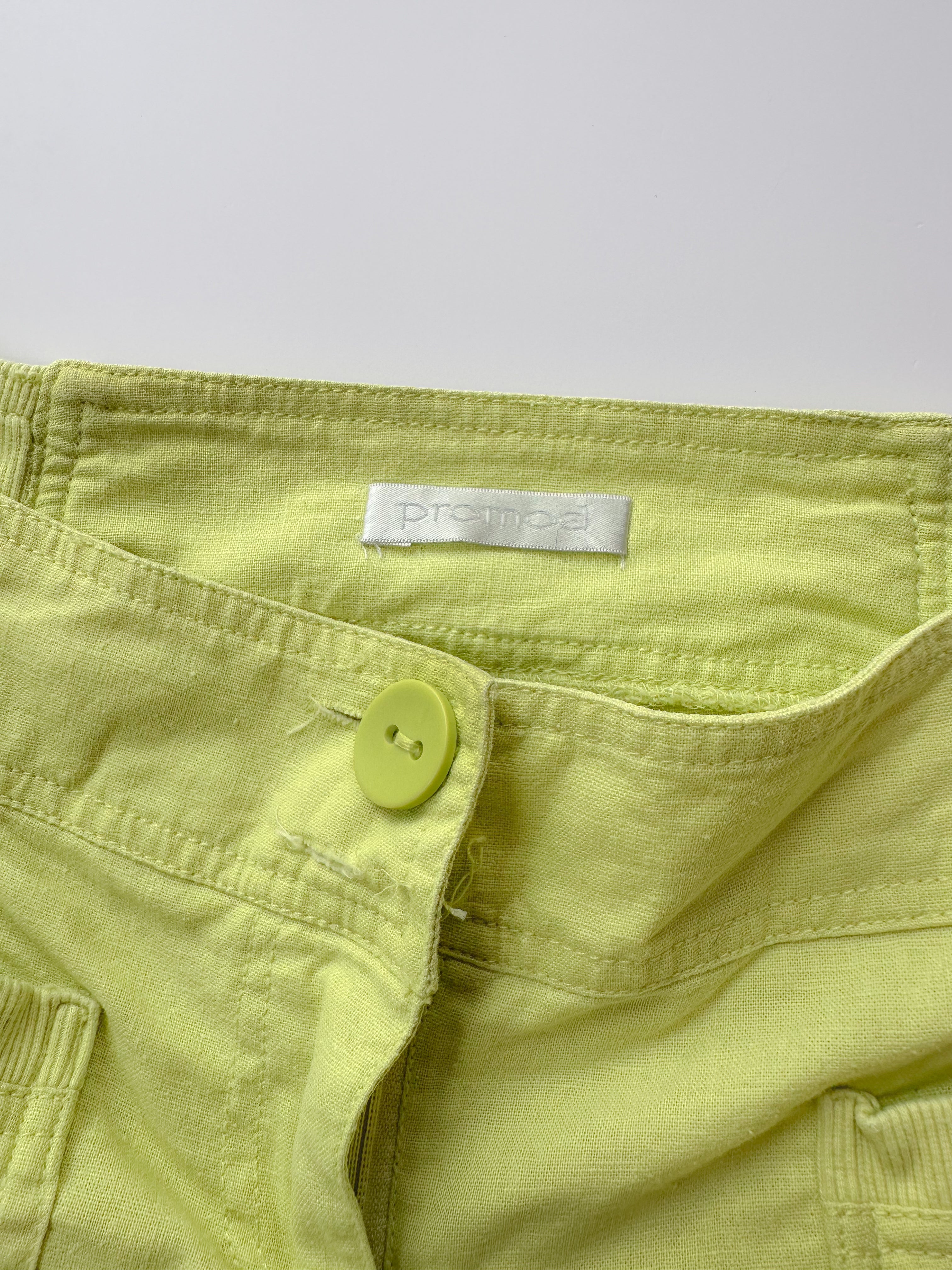 lime green cargos / size small