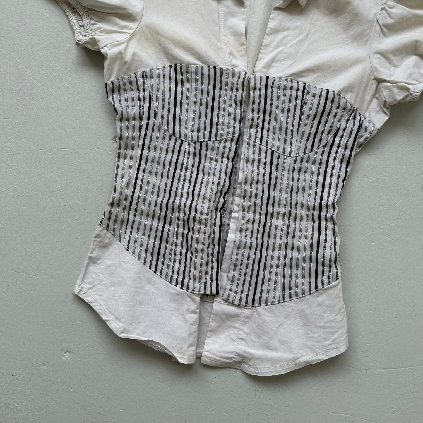 2000's Hook Eye Corset Shirt - Size XS