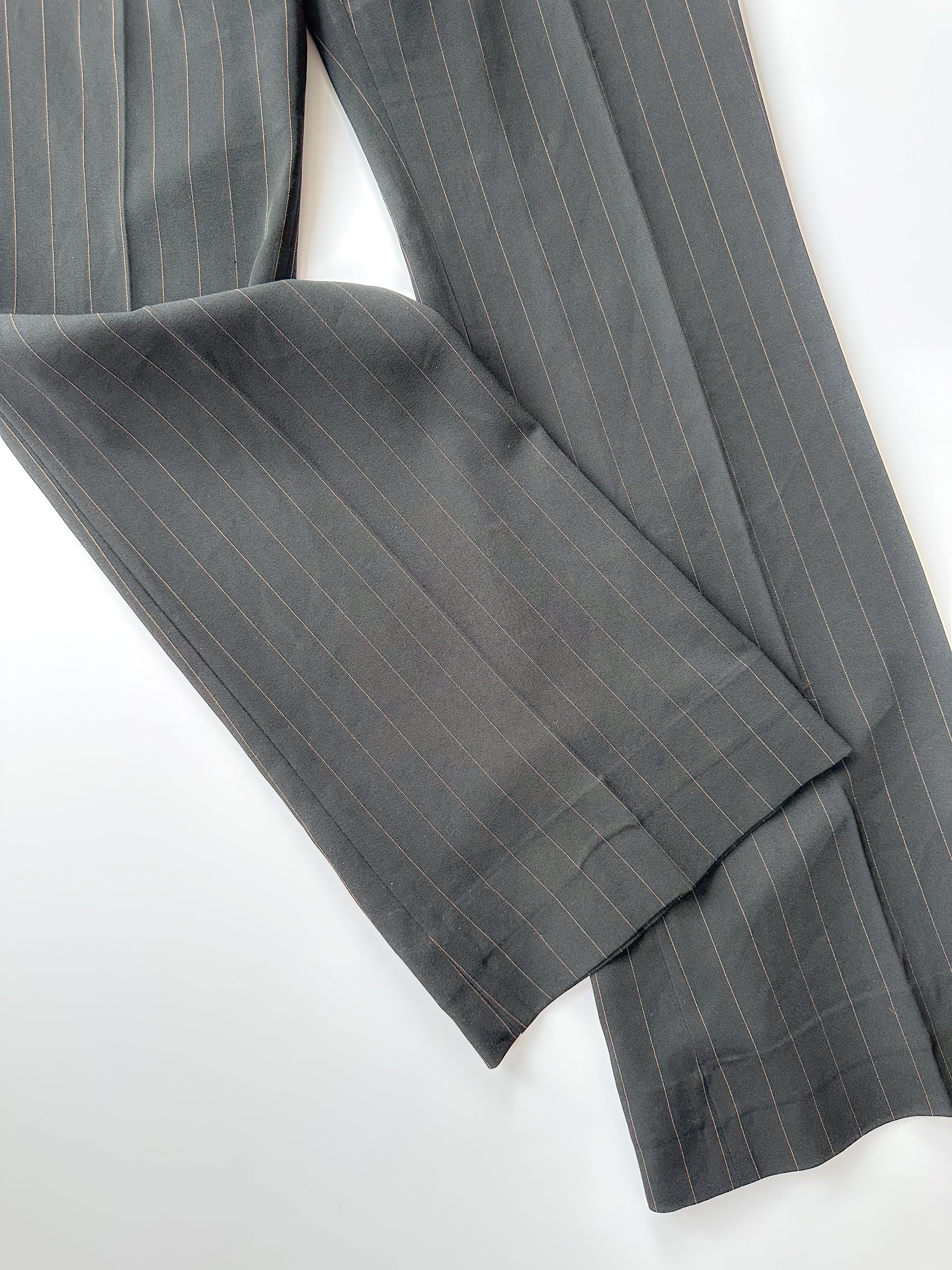 lace-up pinstripe pants / size small