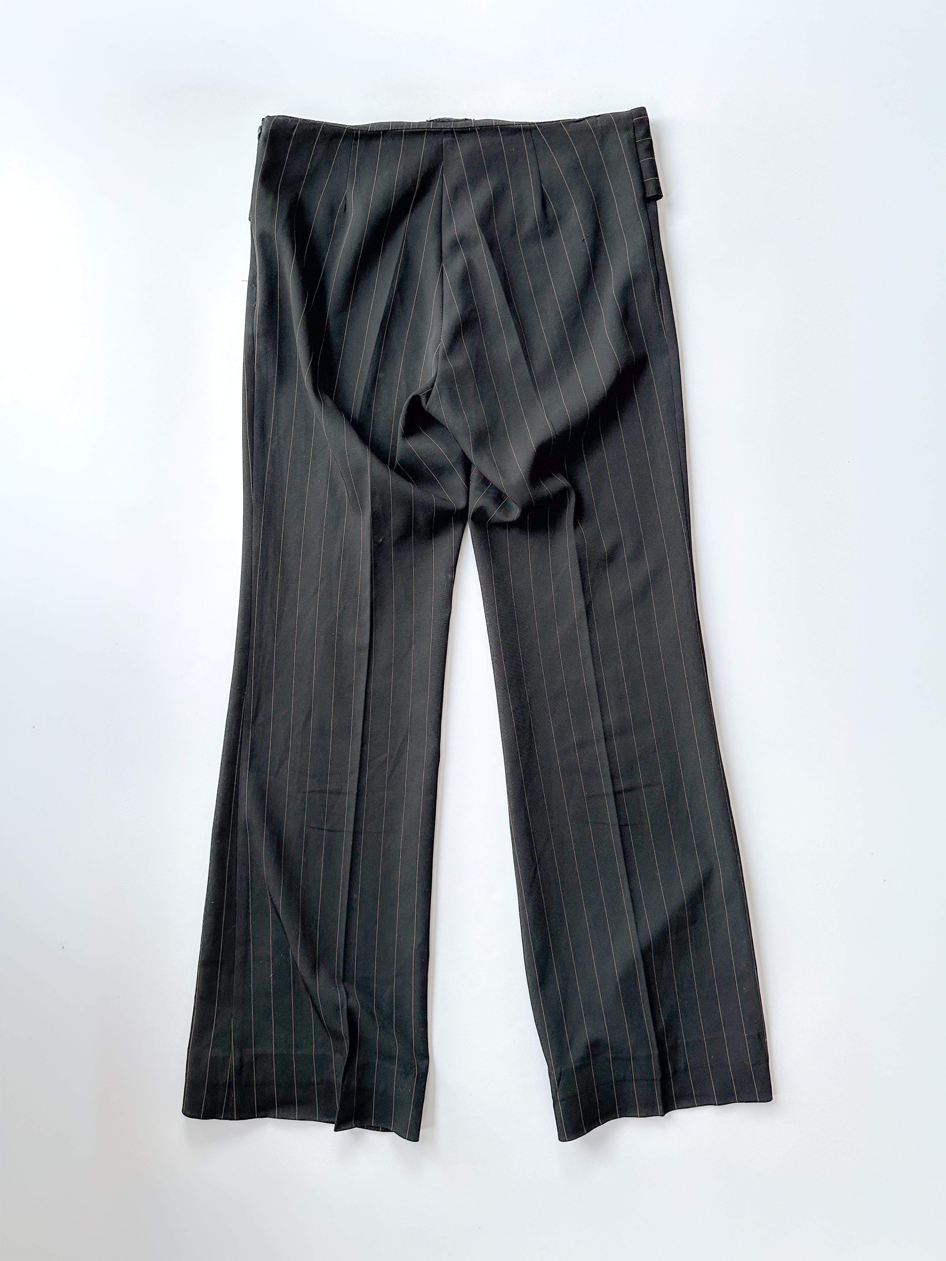 lace-up pinstripe pants / size small