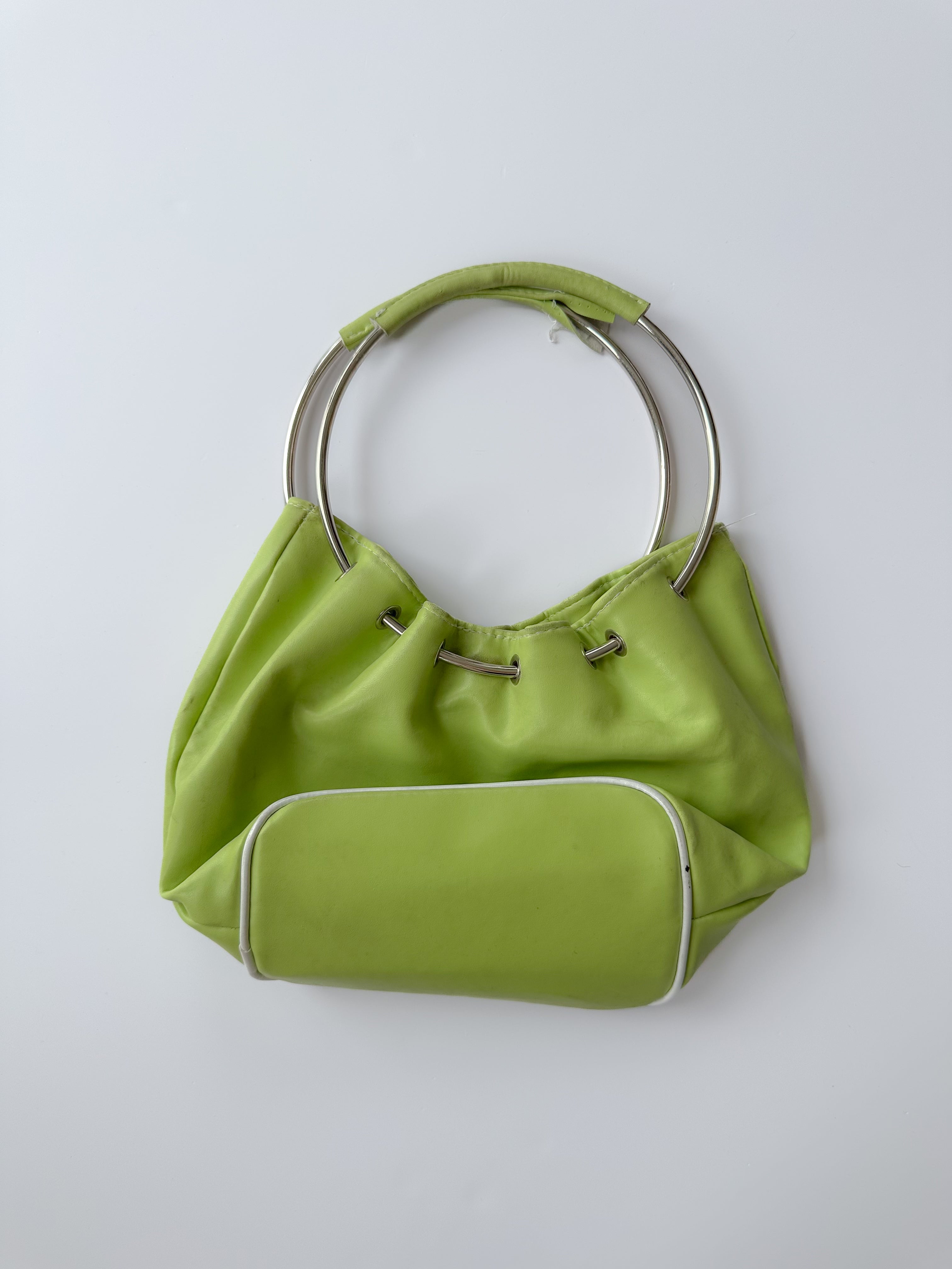 chrome & lime green bag / one size