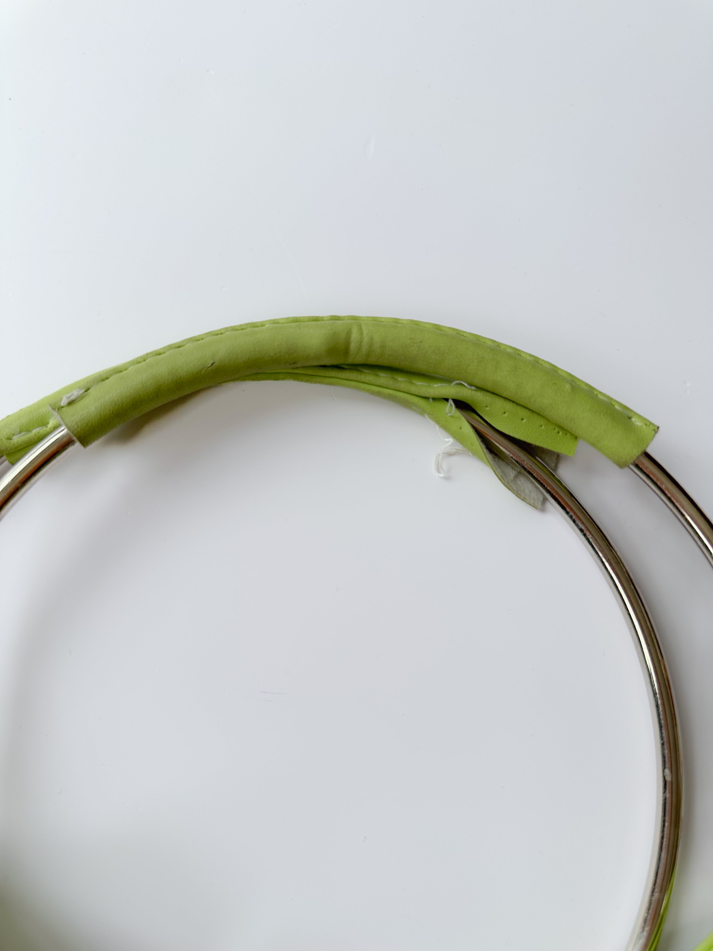 chrome & lime green bag / one size