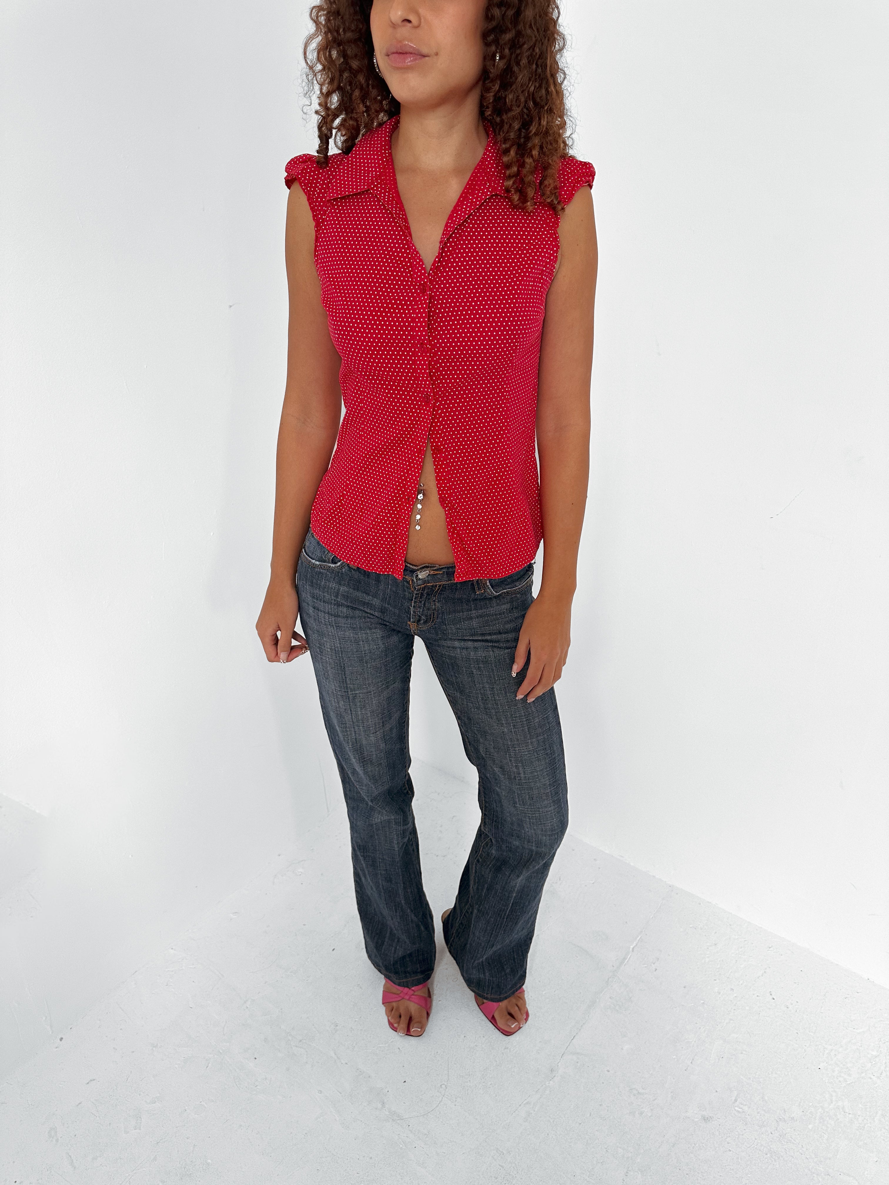 polka dot shirt — size xs/s