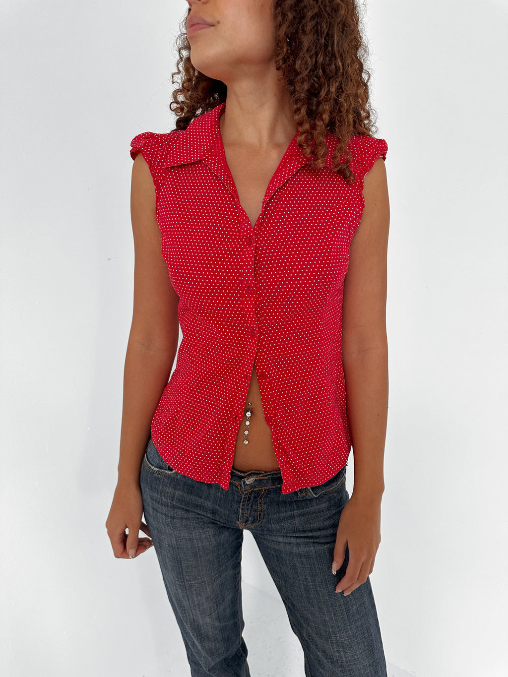 polka dot shirt — size xs/s