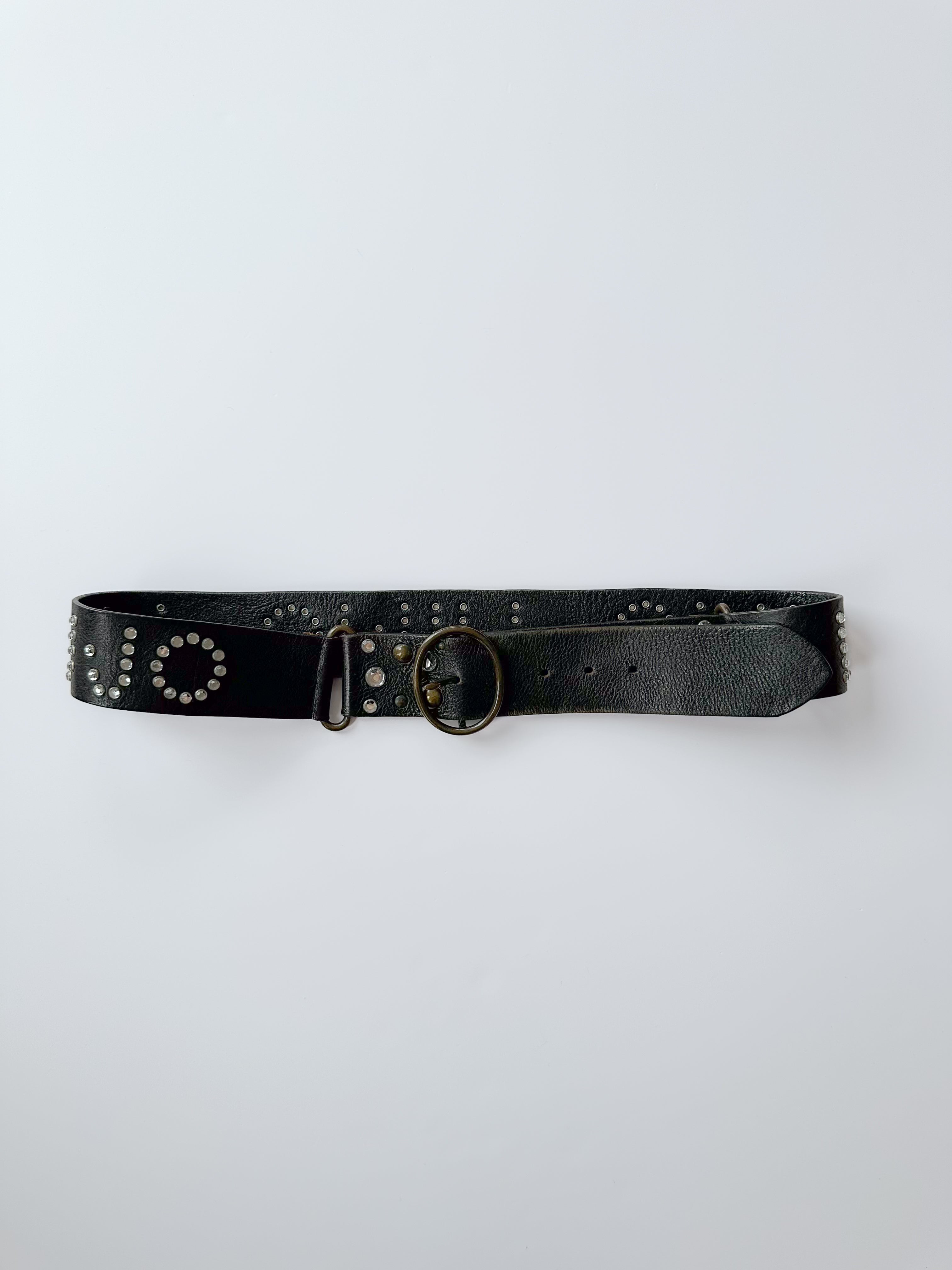 studded leather belt / one size