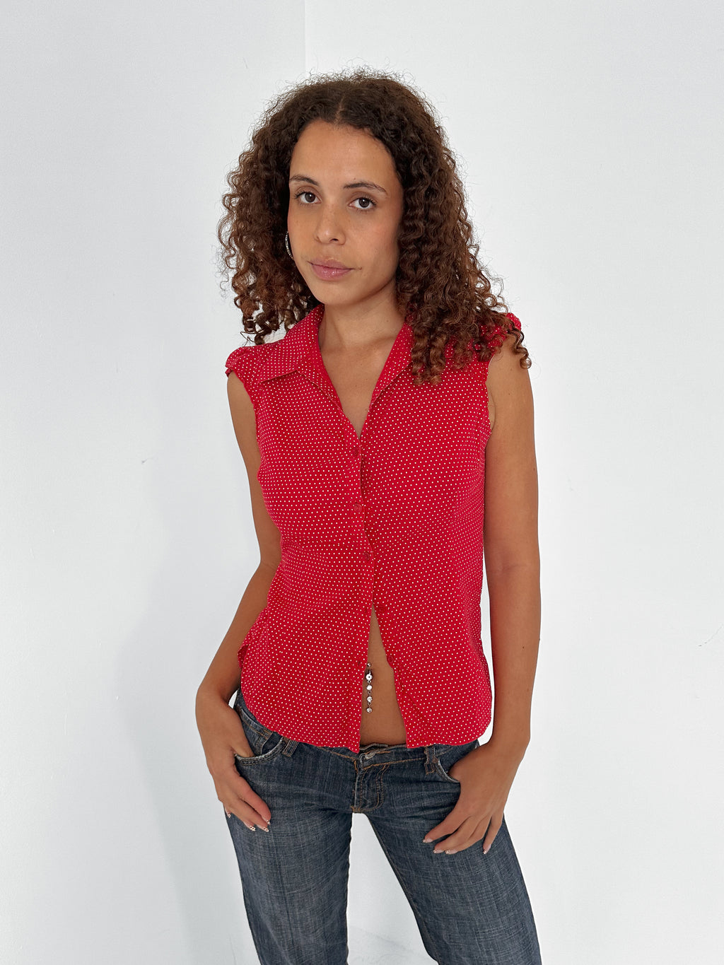 polka dot shirt — size xs/s