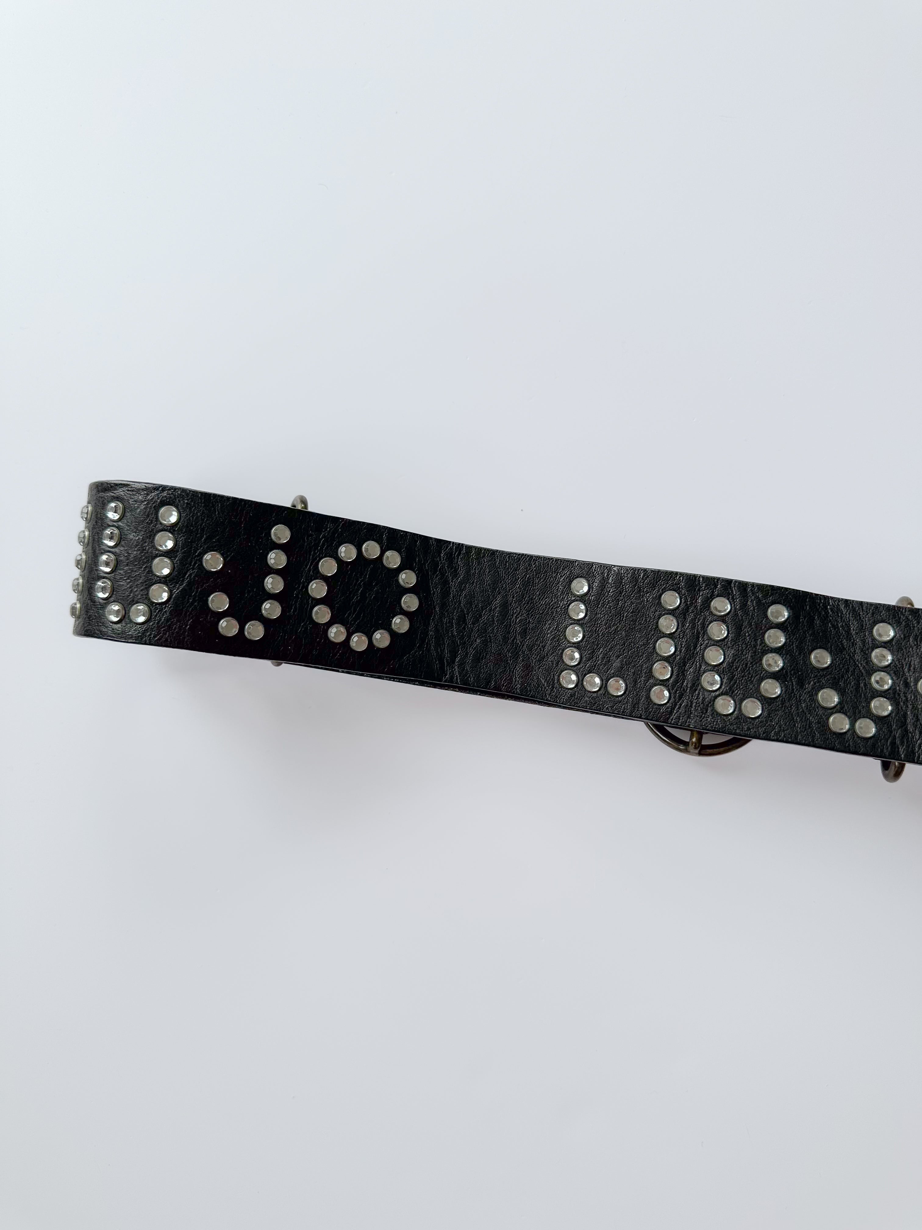 studded leather belt / one size