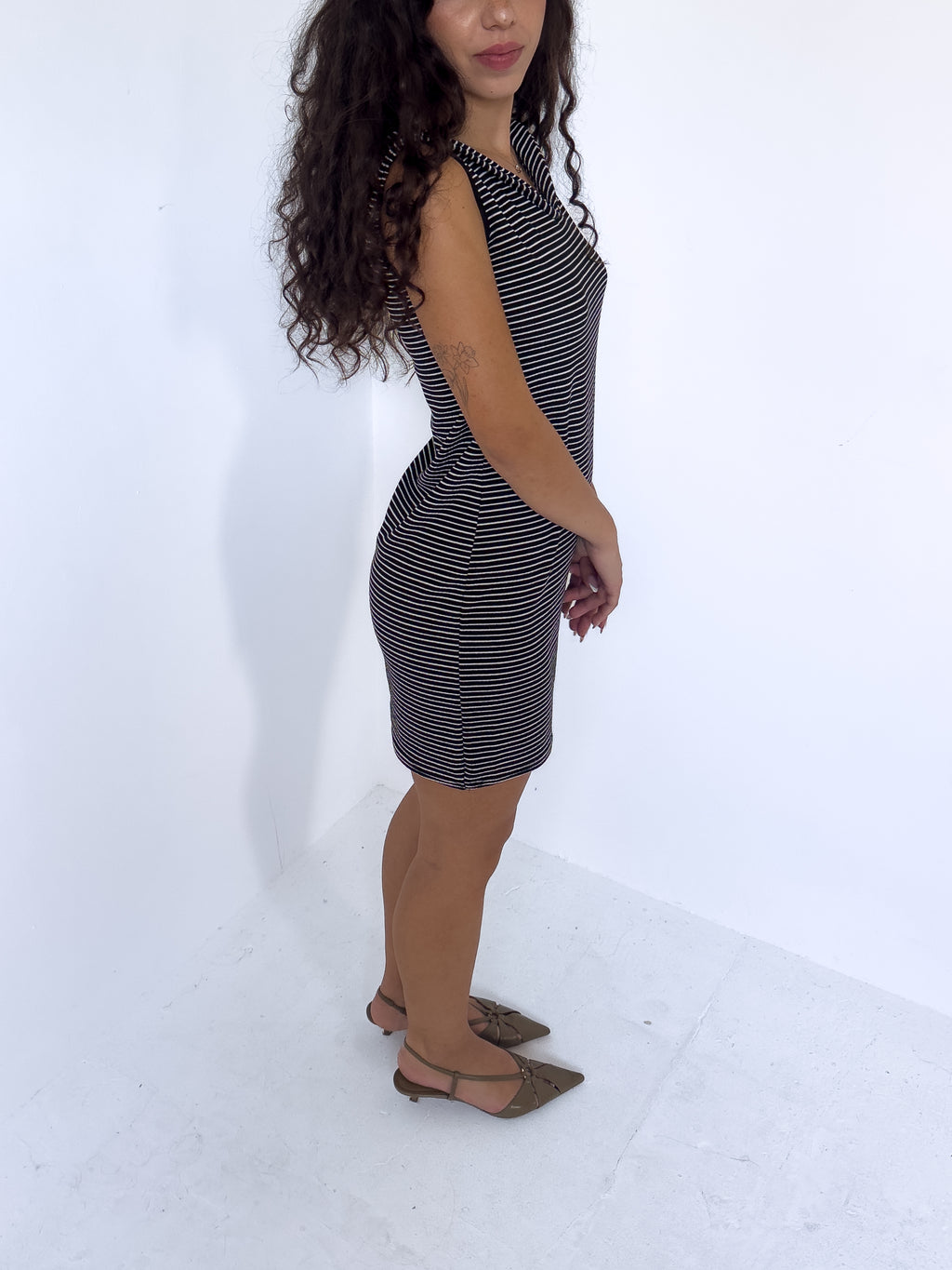 stripe mini dress — size s