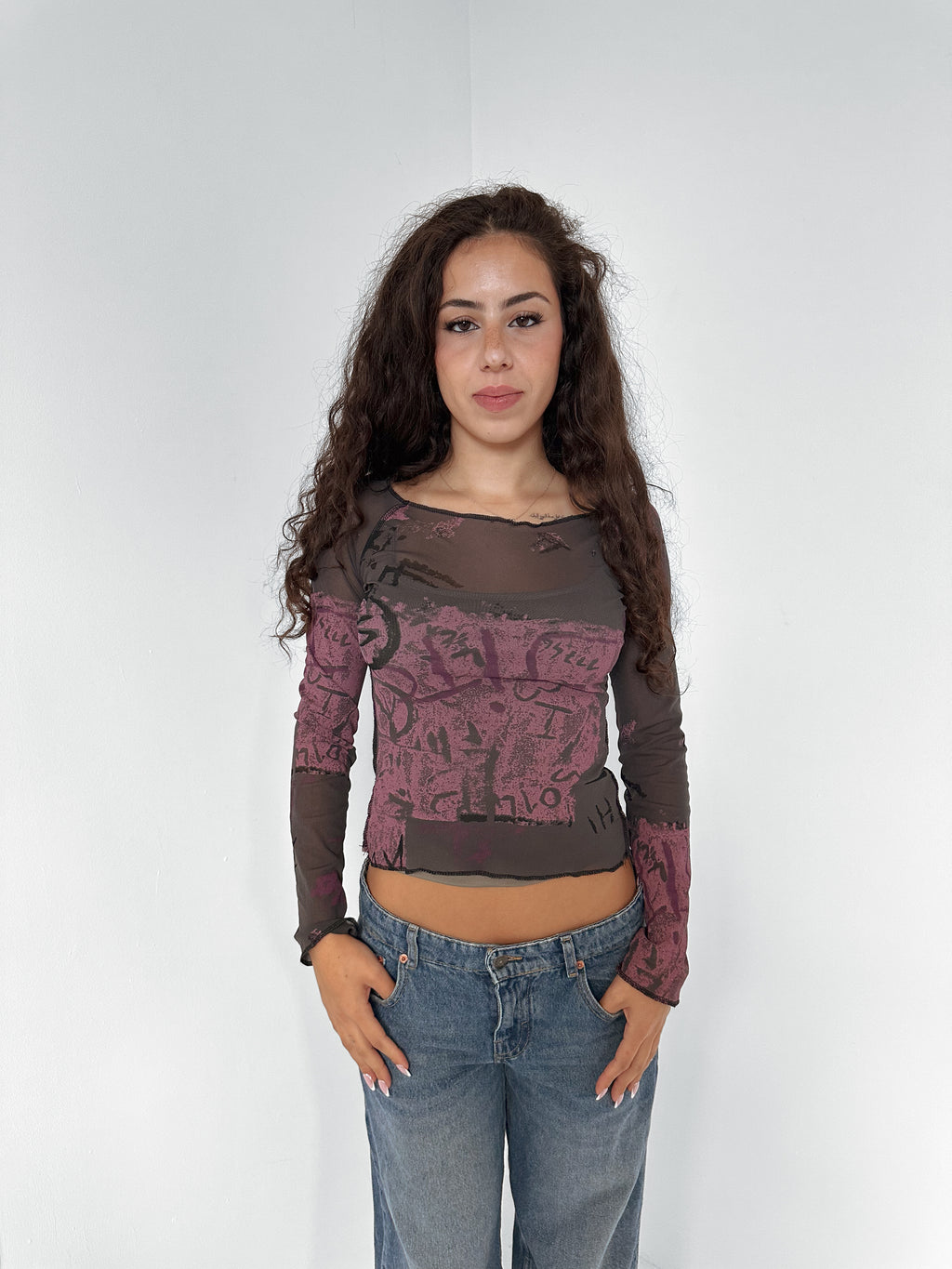 mesh long sleeve — size s