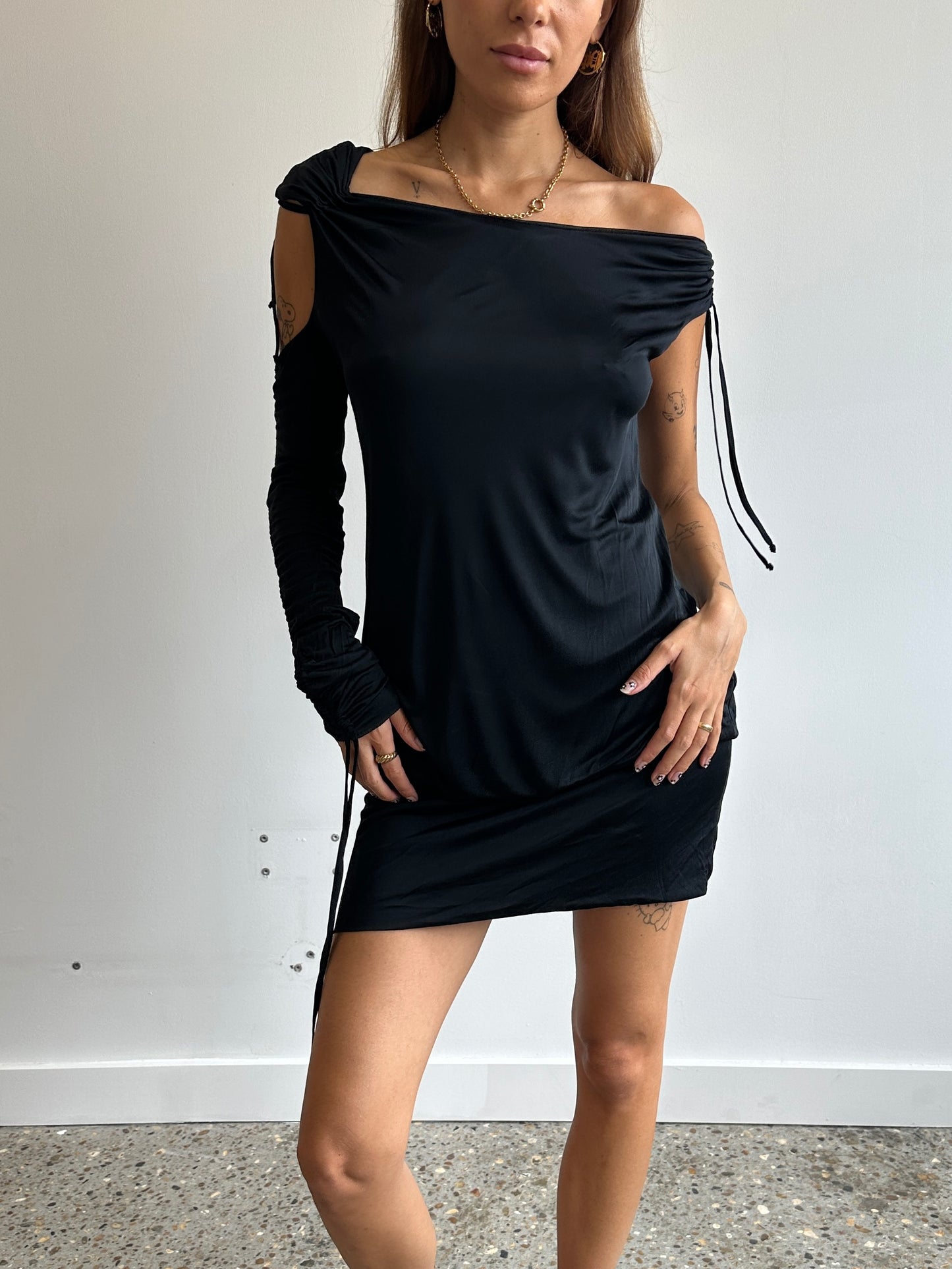 Asymmetric Slinky Dress - Size S/M