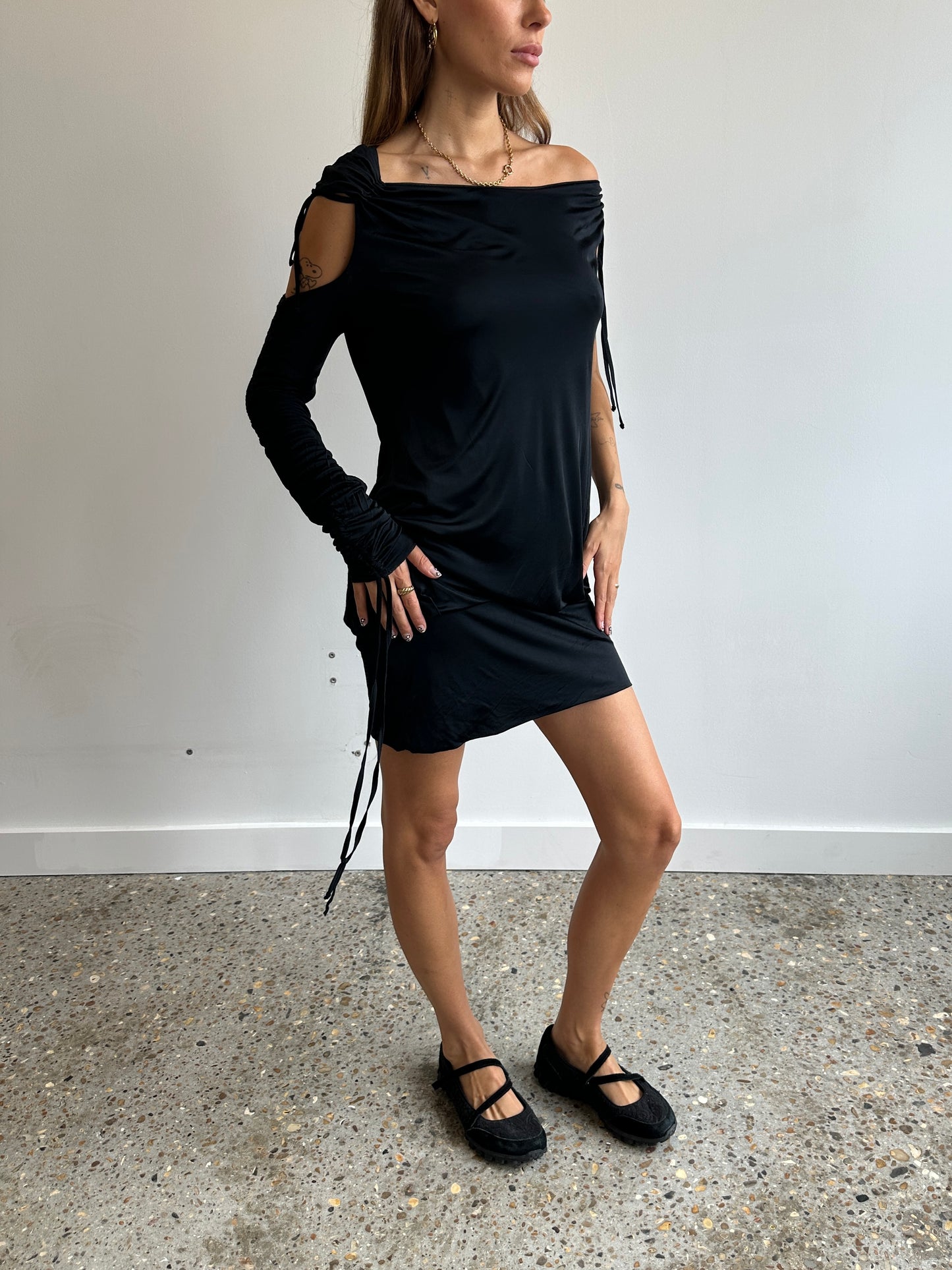 Asymmetric Slinky Dress - Size S/M