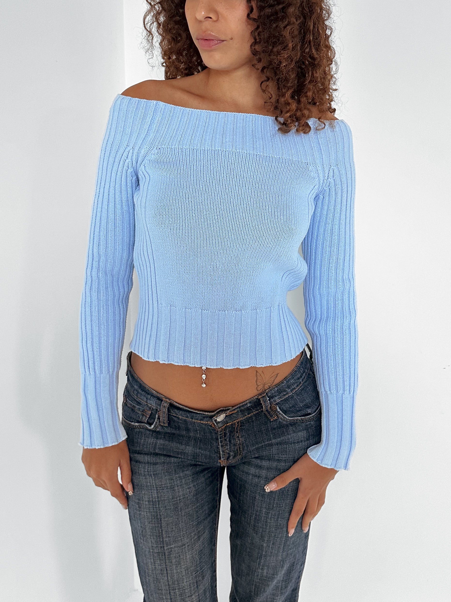 off shoulder knit — size xs