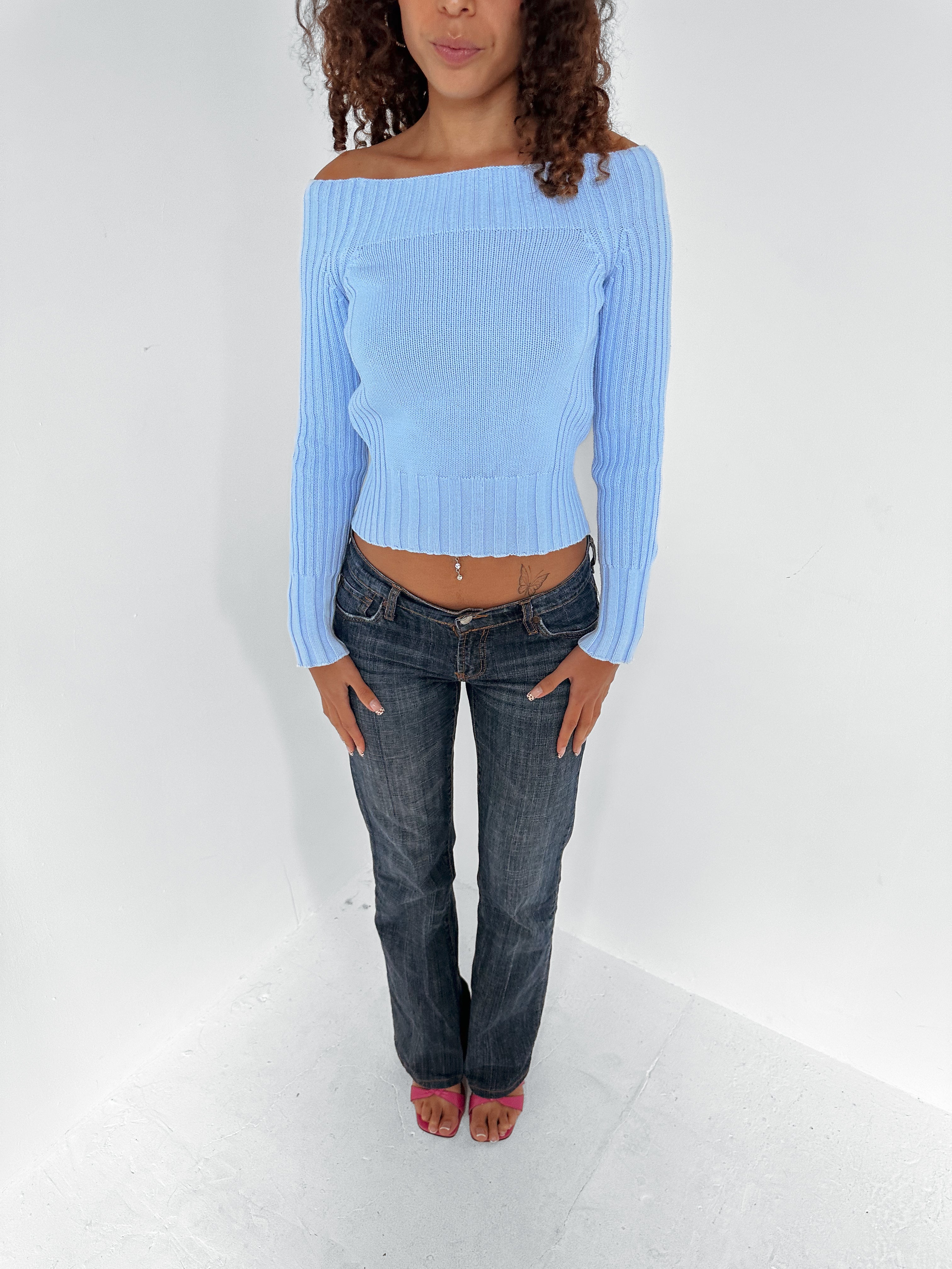 off shoulder knit — size xs