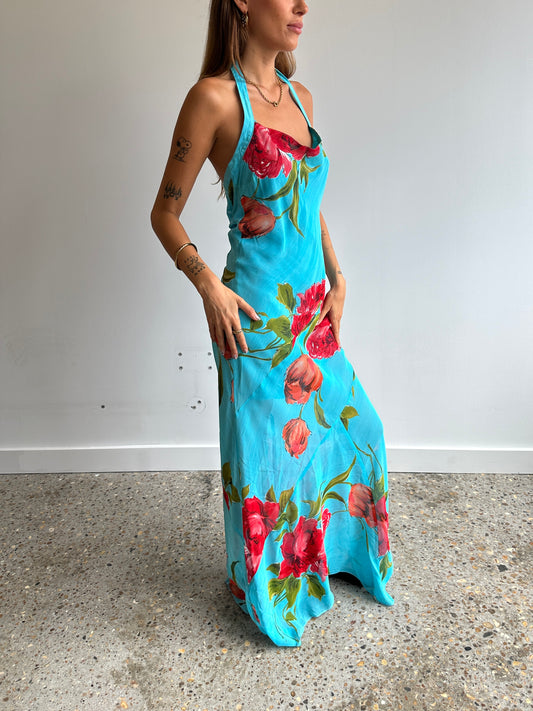 Low Back Halter Dress - Size S/M