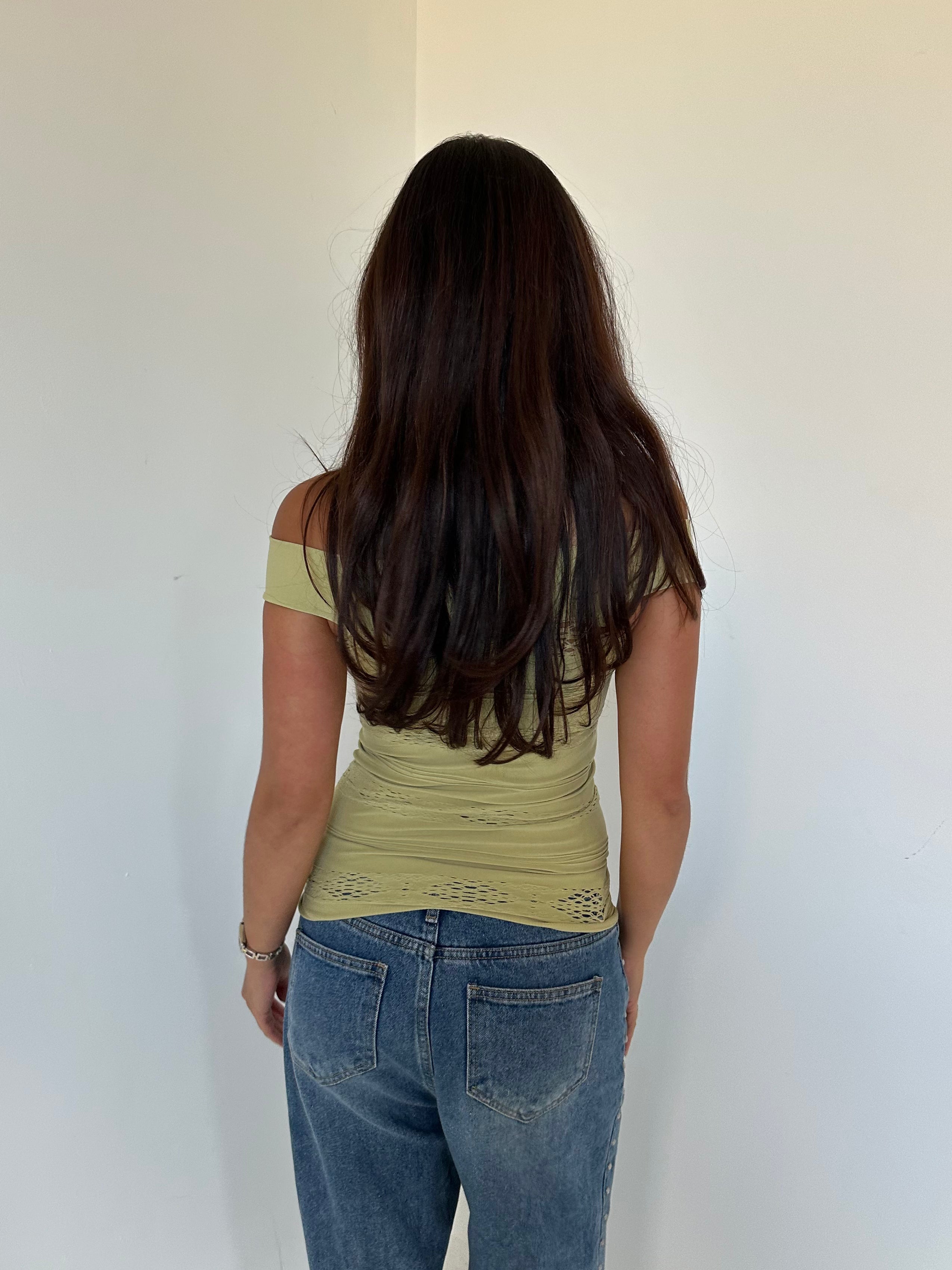 off shoulder top — size xs/s