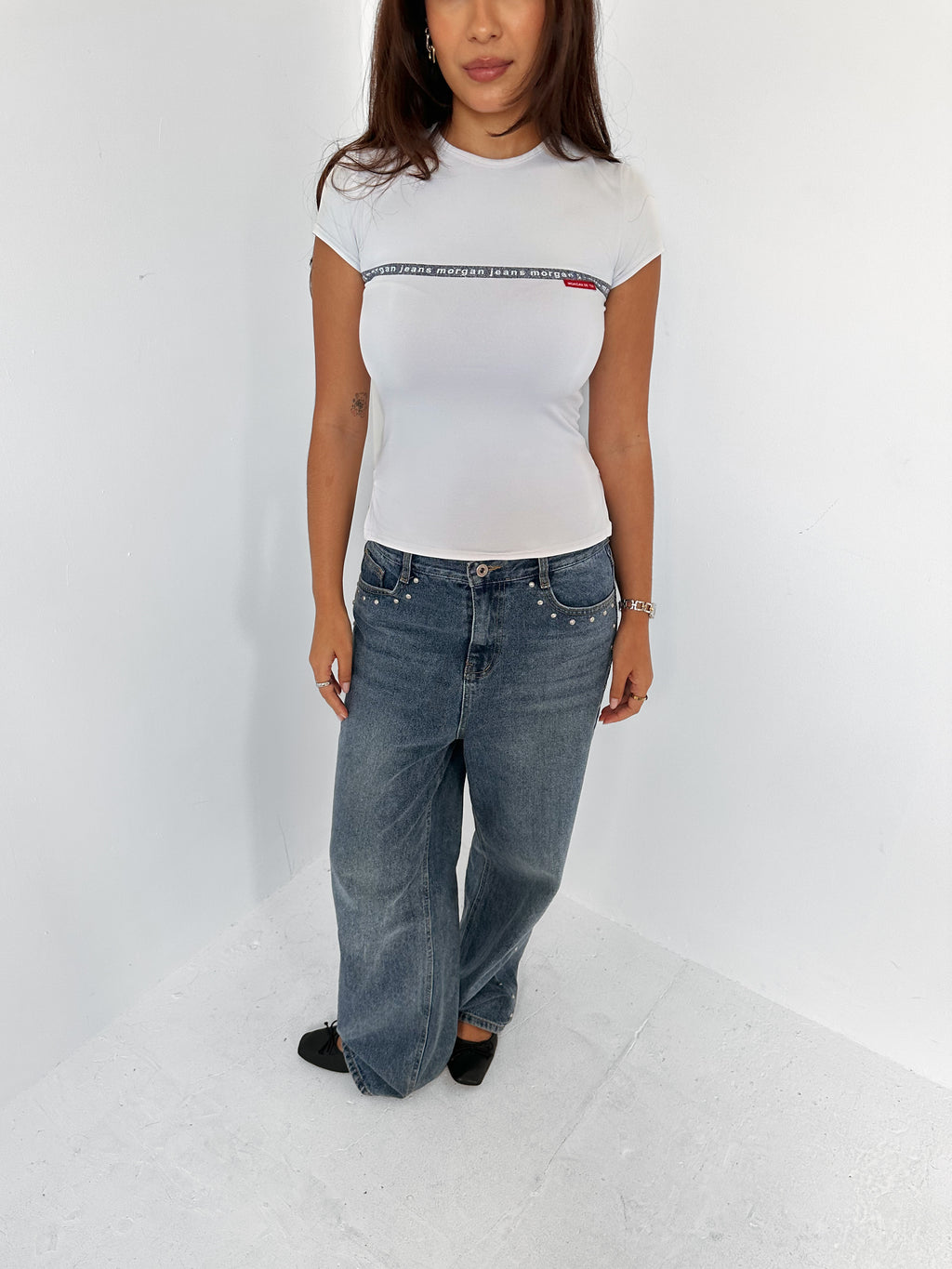 morgan de toi baby tee — size s