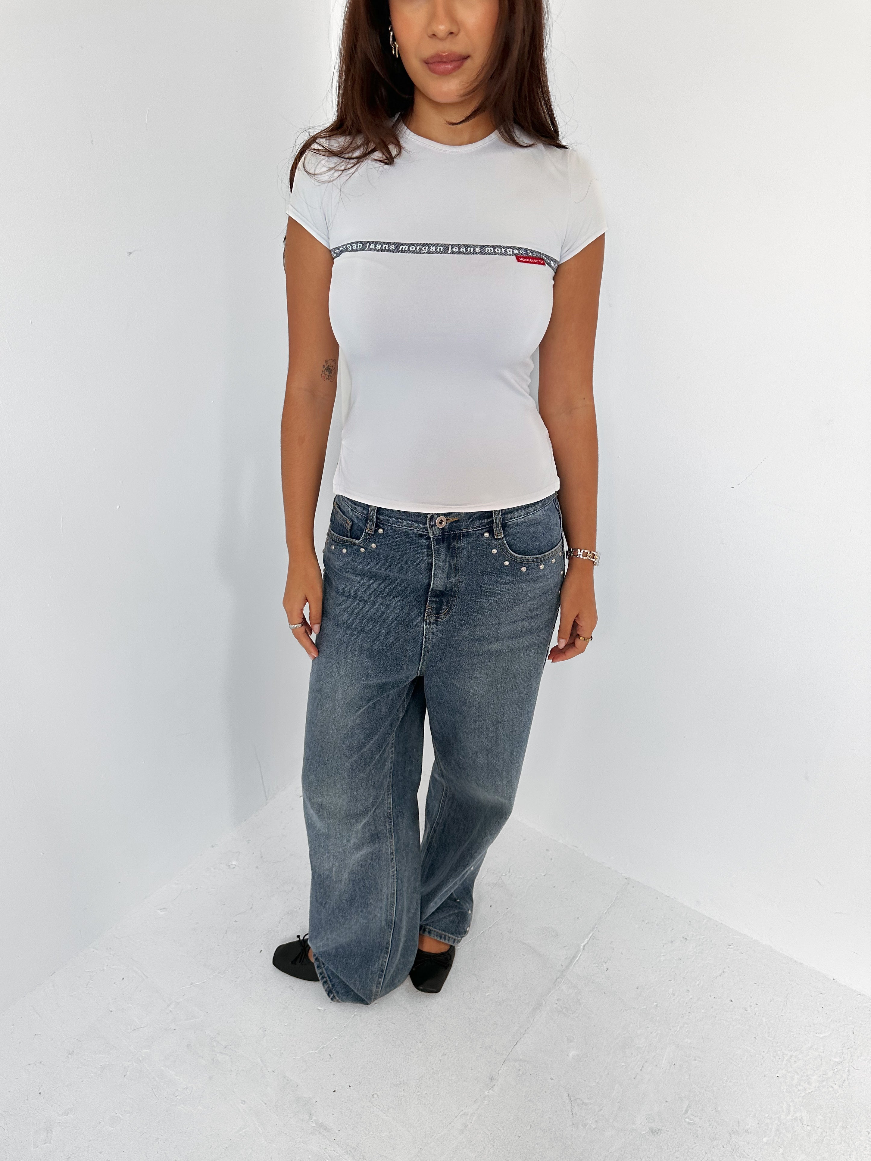 morgan de toi baby tee — size s
