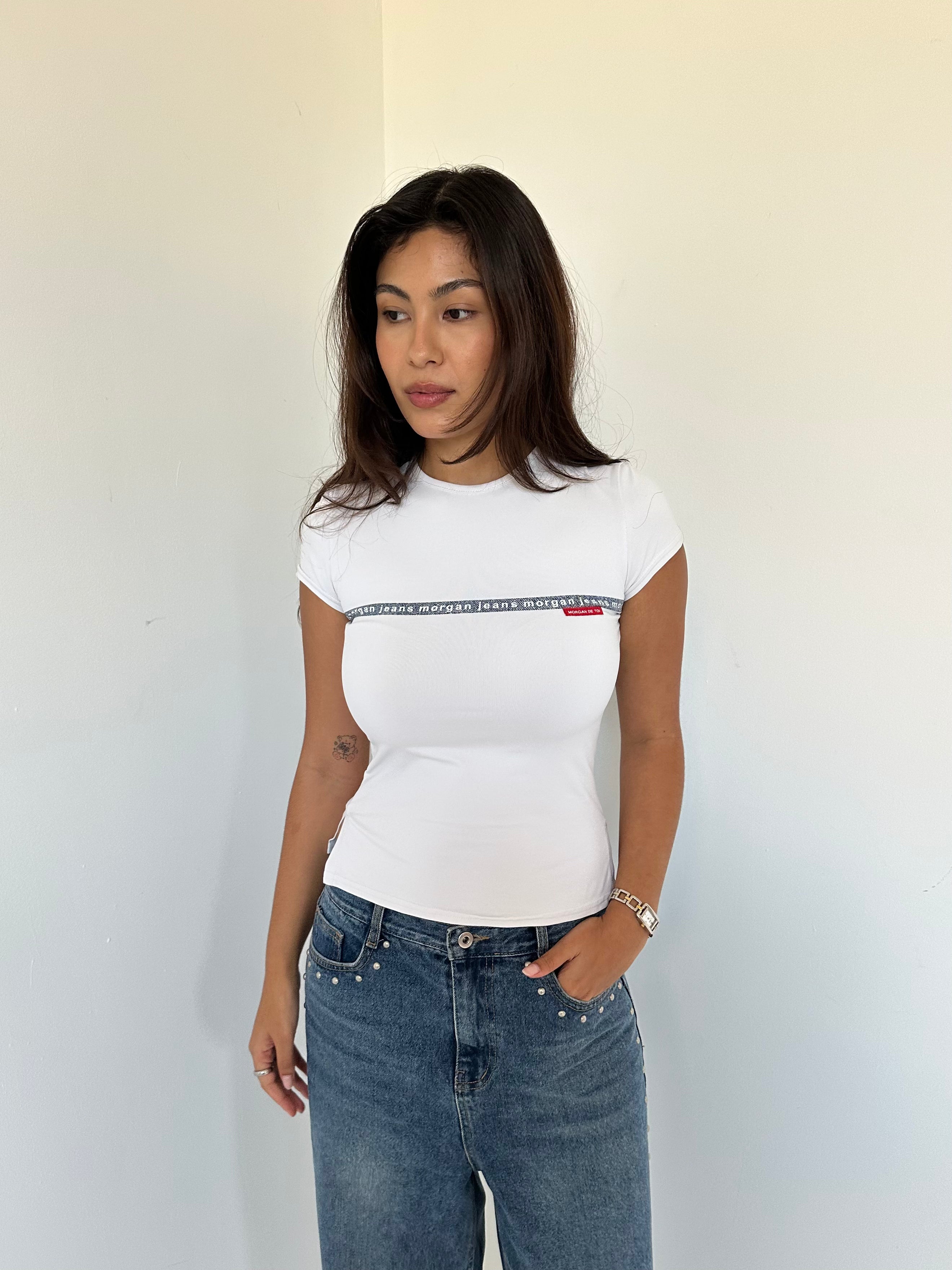 morgan de toi baby tee — size s