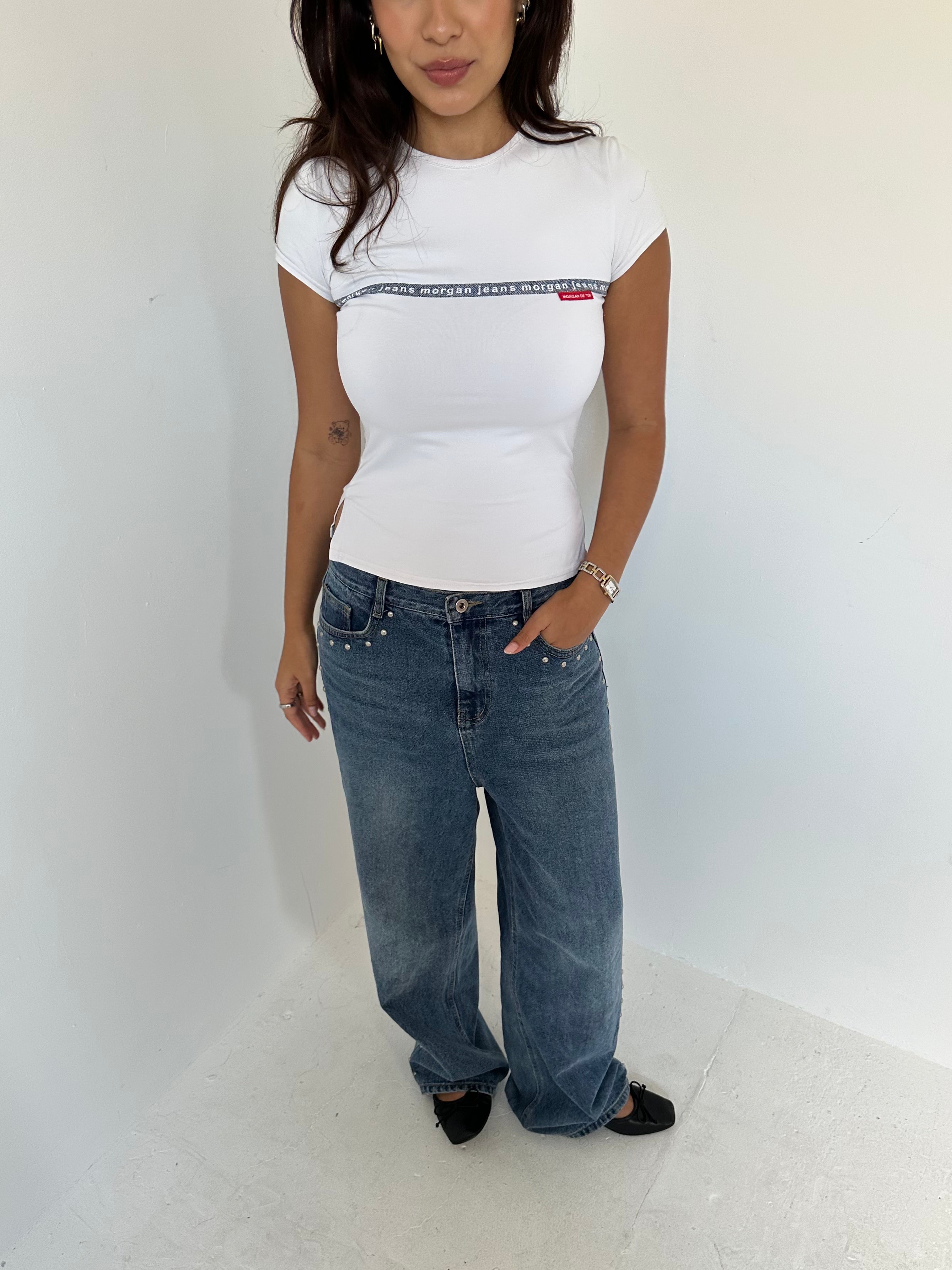 morgan de toi baby tee — size s