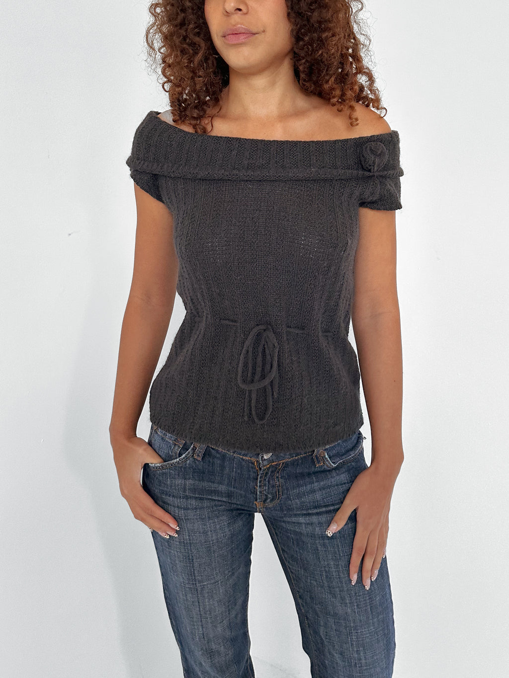 off shoulder knit — size s